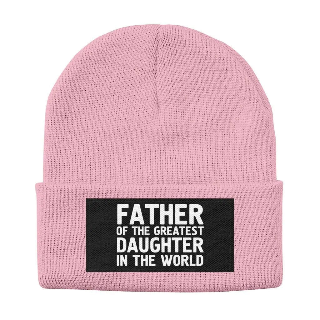 Awkward Styles One Size / Pink Happy Father's Day Solid Knit Beanie