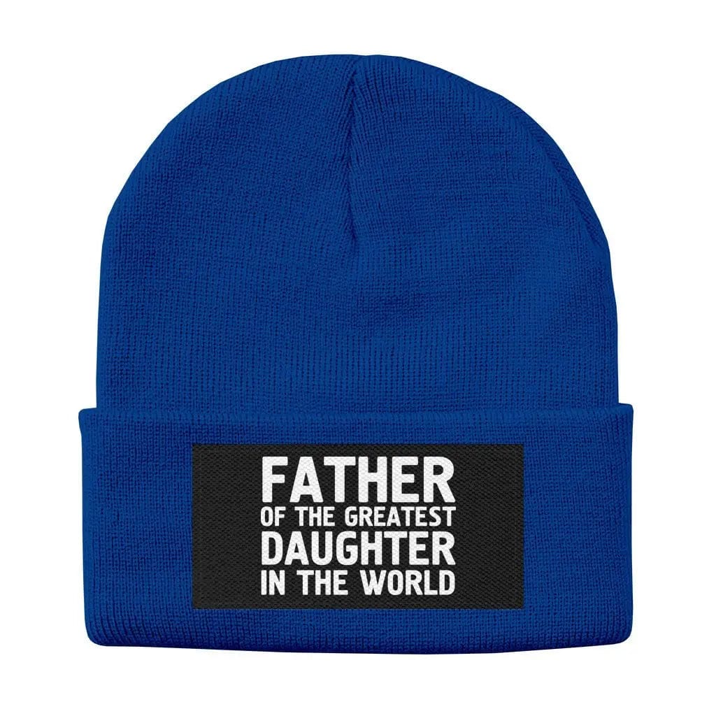 Awkward Styles One Size / Royal Blue Happy Father's Day Solid Knit Beanie