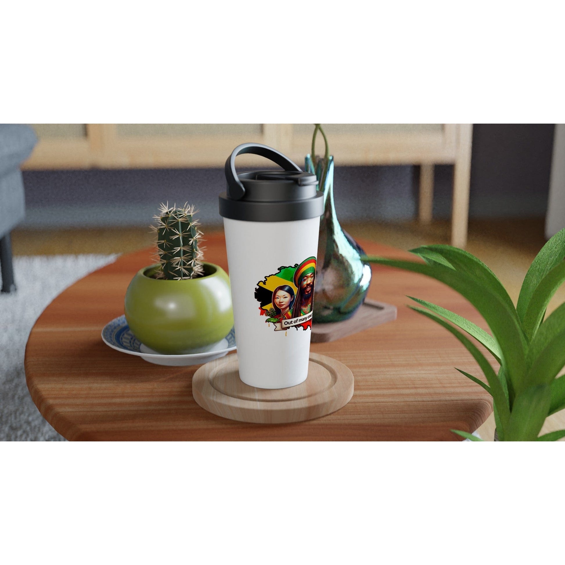 My Store Print Material Out Of Many One People White 15oz Stainless Steel Travel Mug