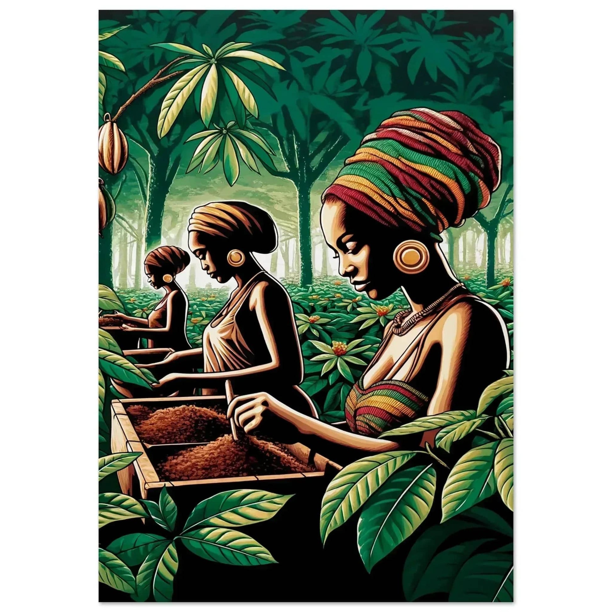 My Store Print Material 70x100 cm / 28x40″ African Cocoa Farmers Lady's One Aluminum Print