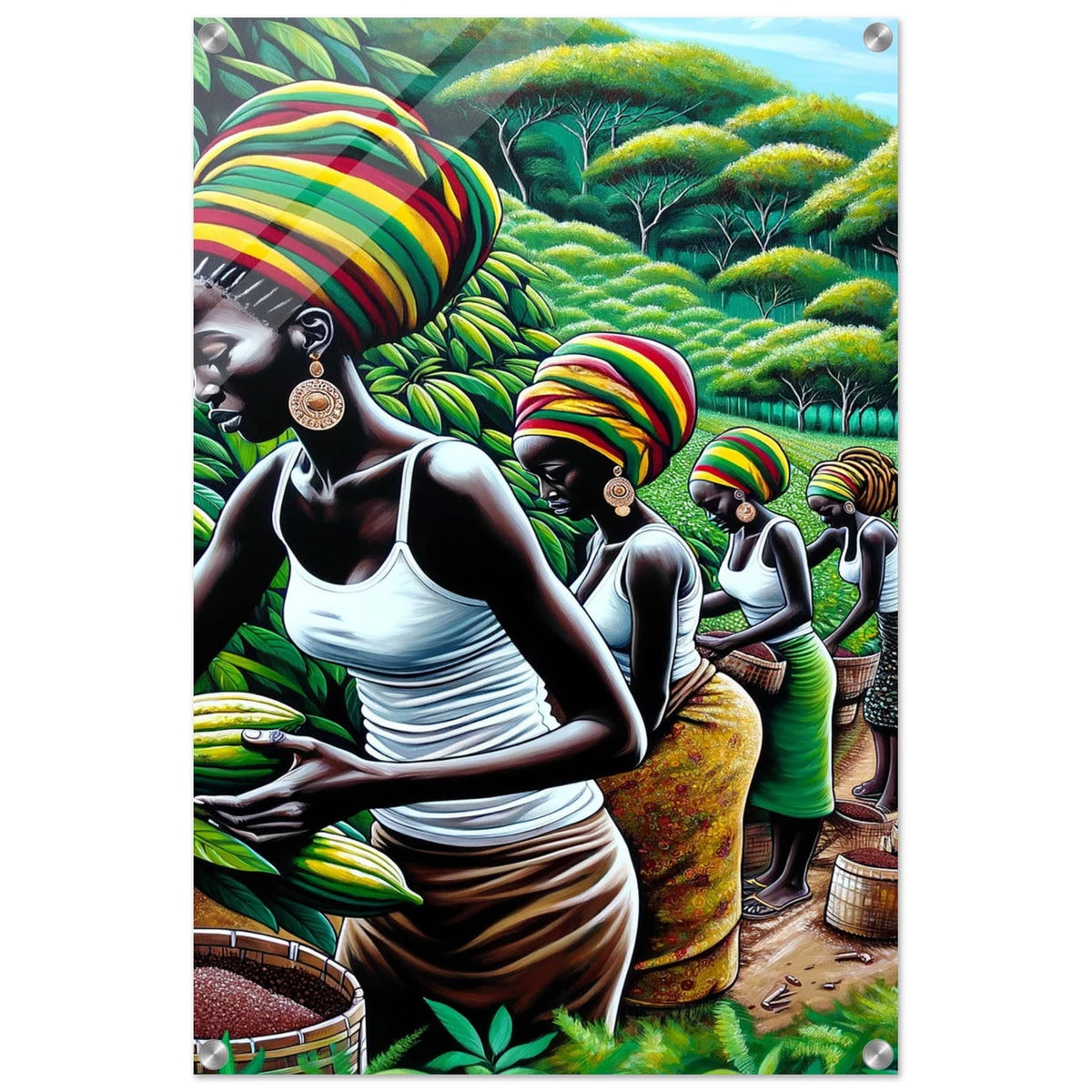 My Store Print Material 50x75 cm / 20x30″ Cocoa Farming Sisters One Acrylic Print
