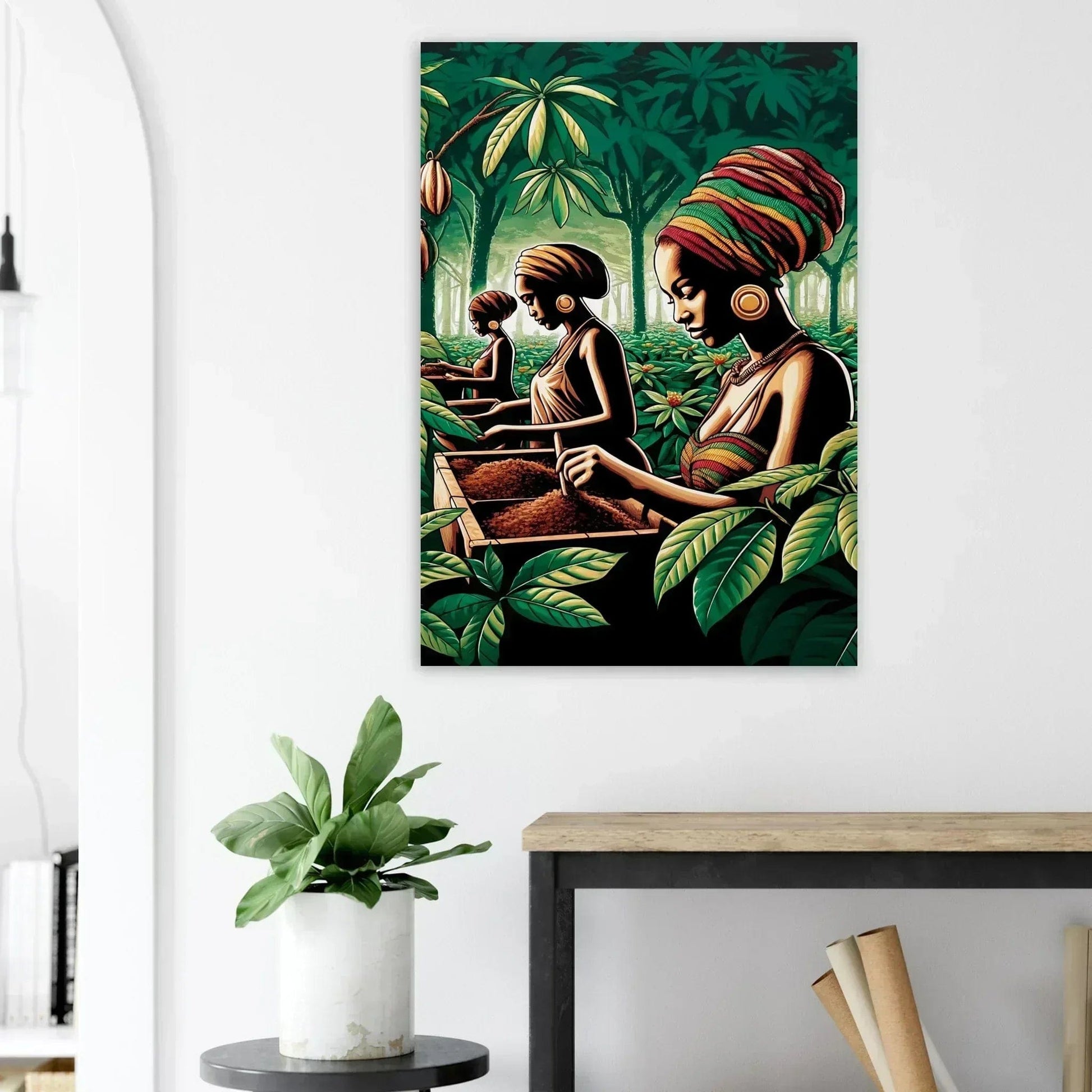 My Store Print Material African Cocoa Farmers Lady's One Aluminum Print