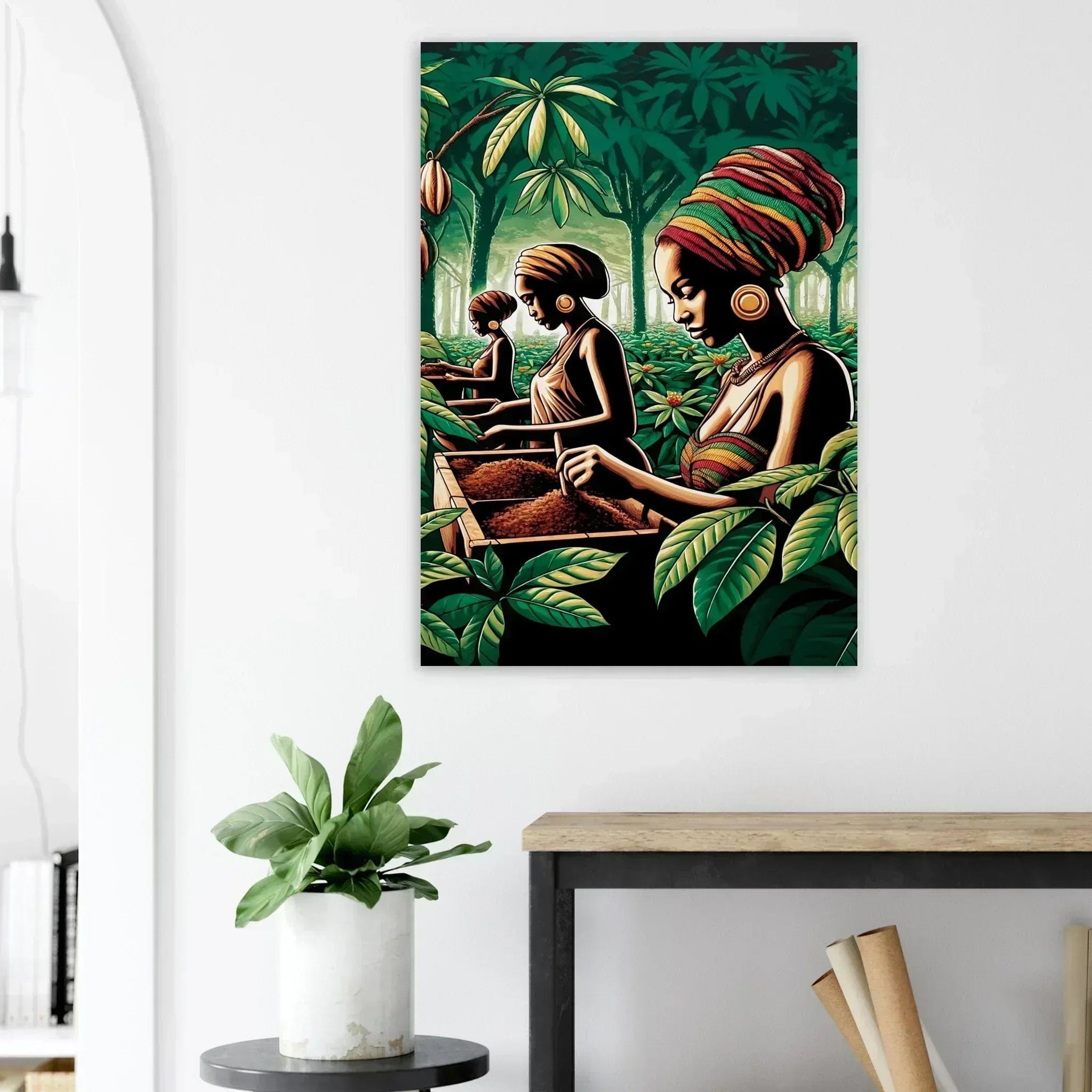 My Store Print Material African Cocoa Farmers Lady's One Aluminum Print