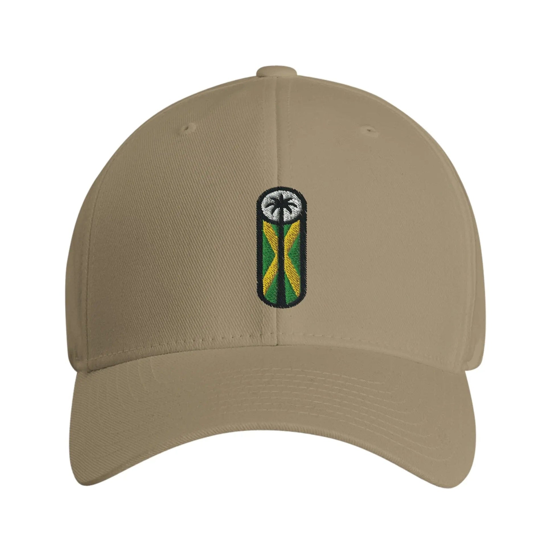 Stylish3Tees.com Print Material Khaki Jamaica Symbol Luxury Fitted Baseball Cap | Flexfit 6277