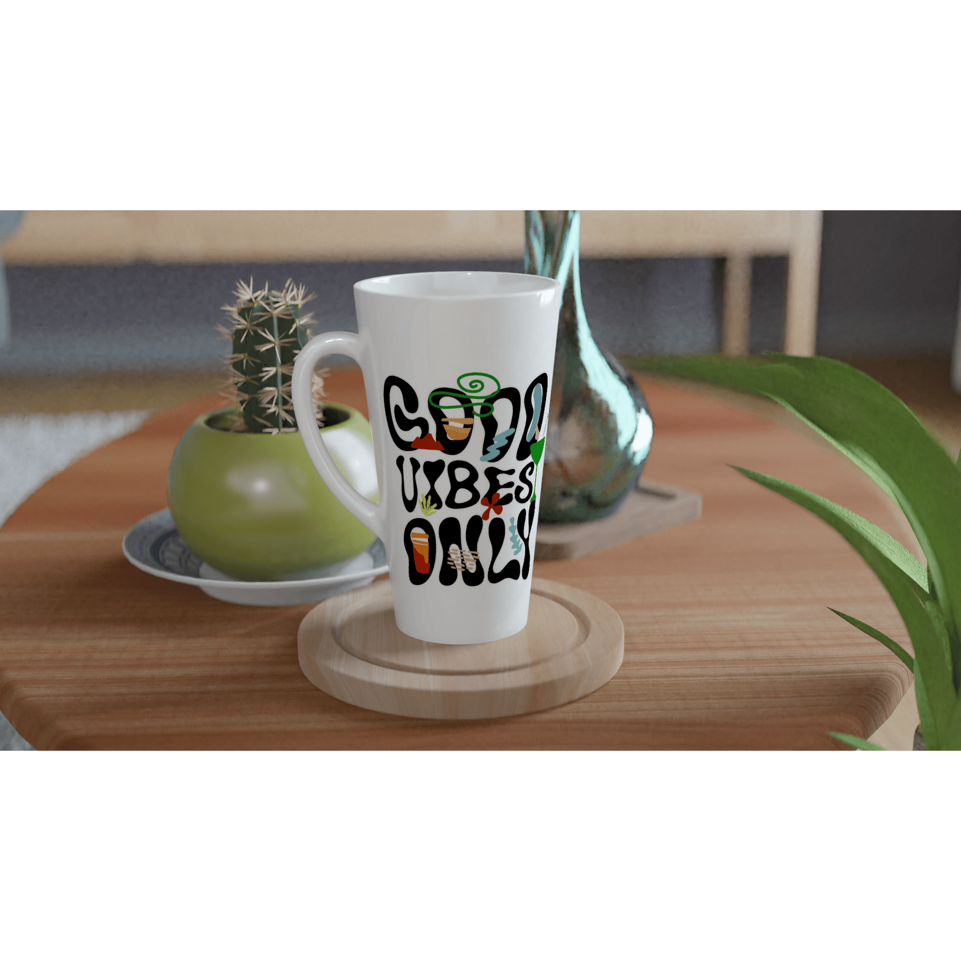 My Store Print Material Good Vibes Only White Latte 17oz Ceramic Mug