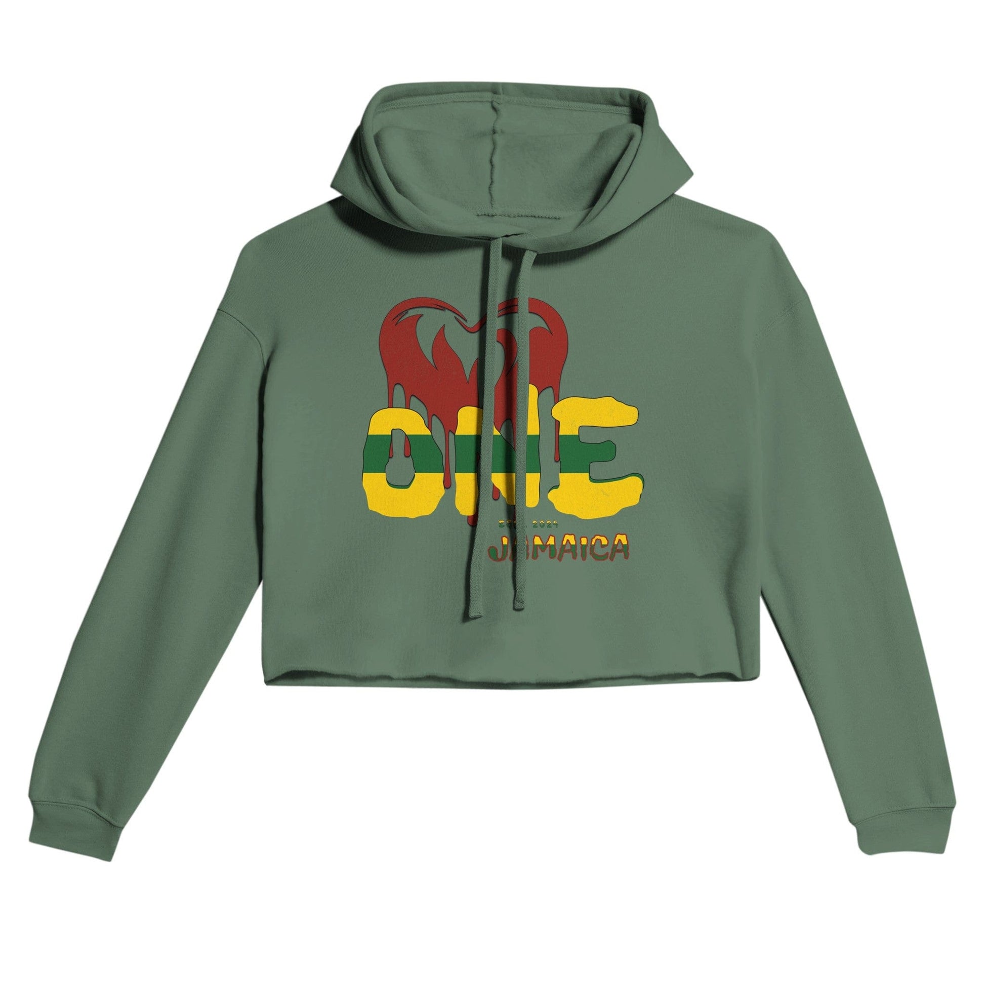 My Store Crop Top Hoodie Military Green / S One Love Jamaica Women's Cropped Hoodie | Bella + Canvas 7502