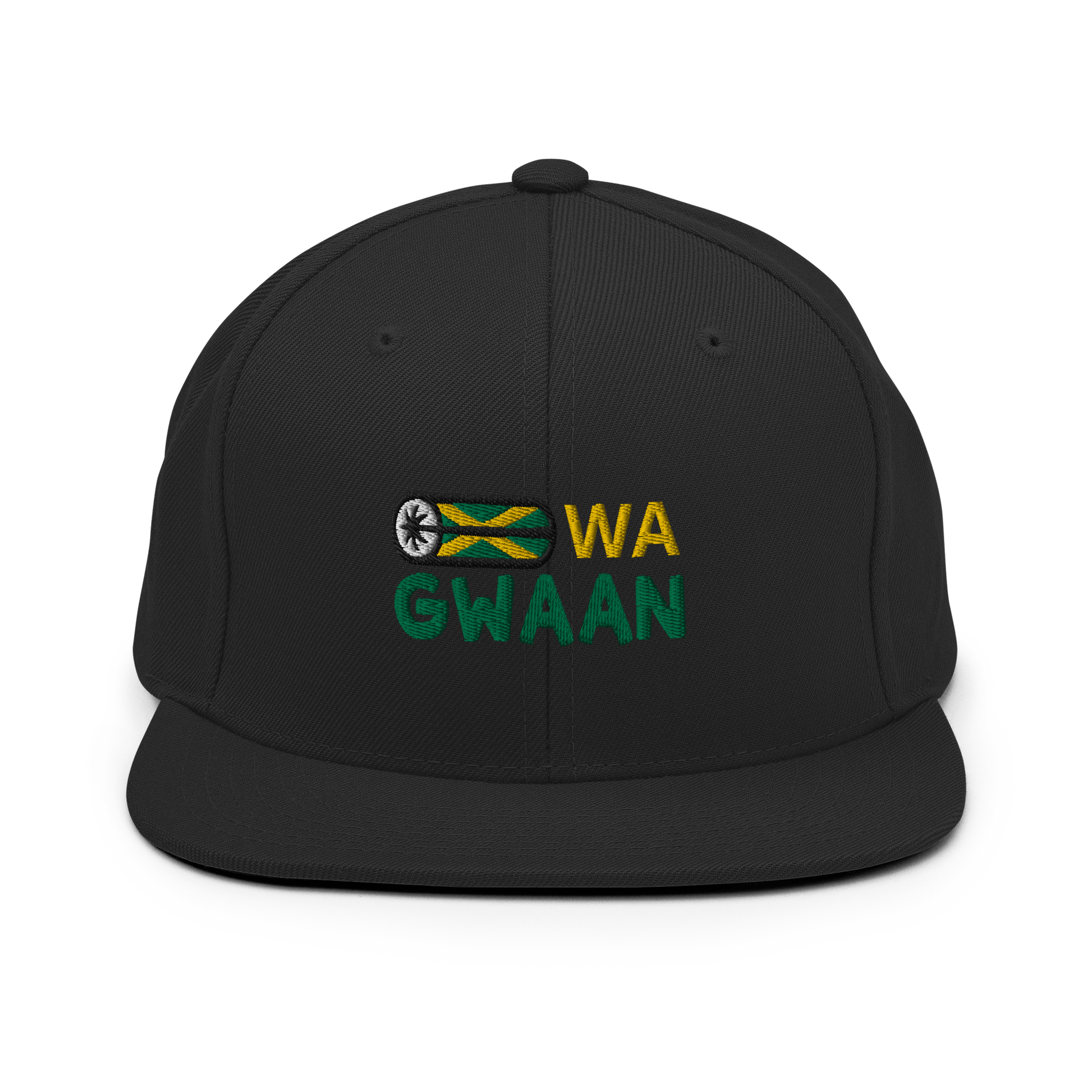 Stylish3Tees.com Black/ Silver Wa Gwaan Jamaica Snapback Hat
