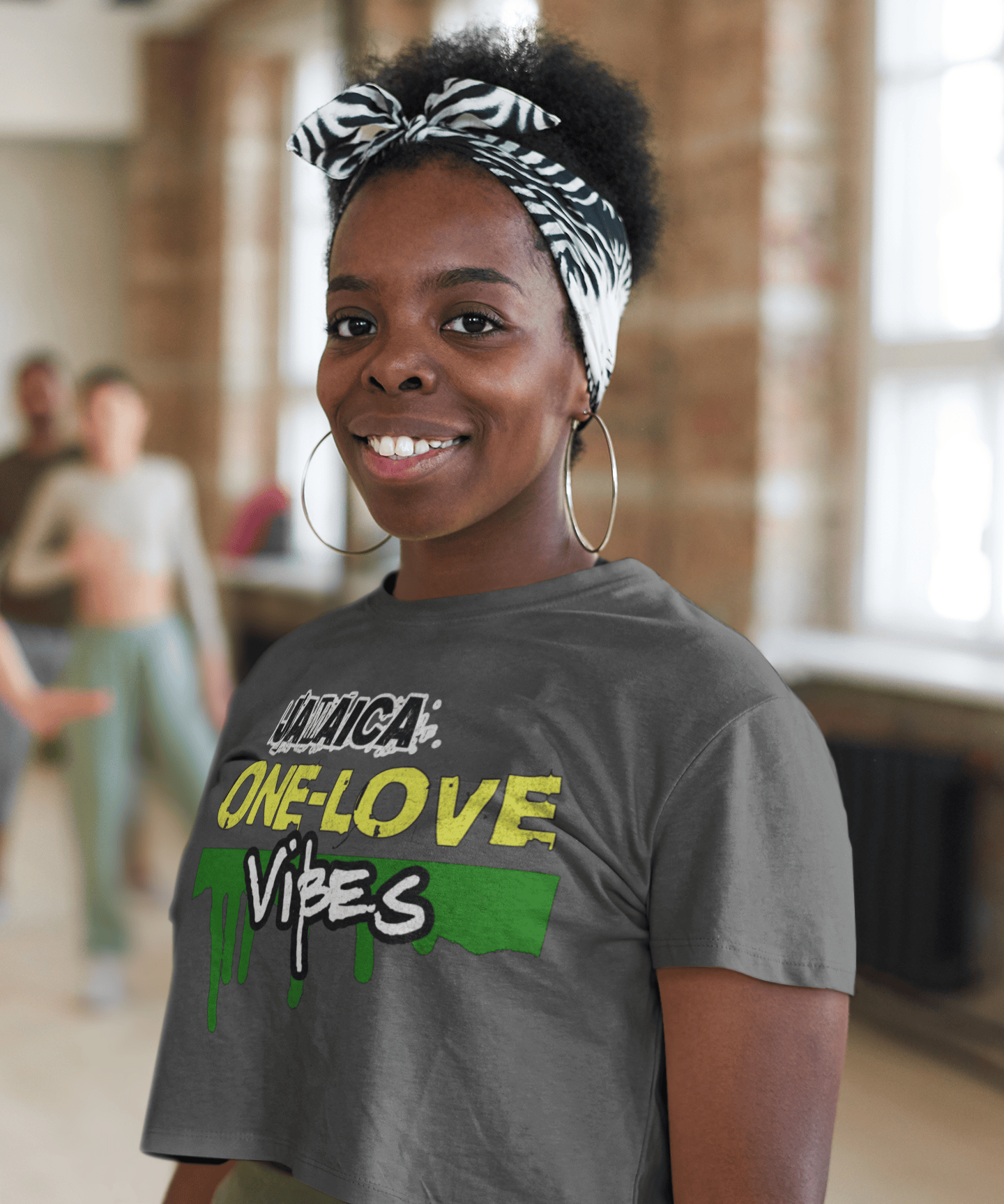 Awkward Styles Jamaica One Love Vibes. Women’s Flowy Cropped Tee
