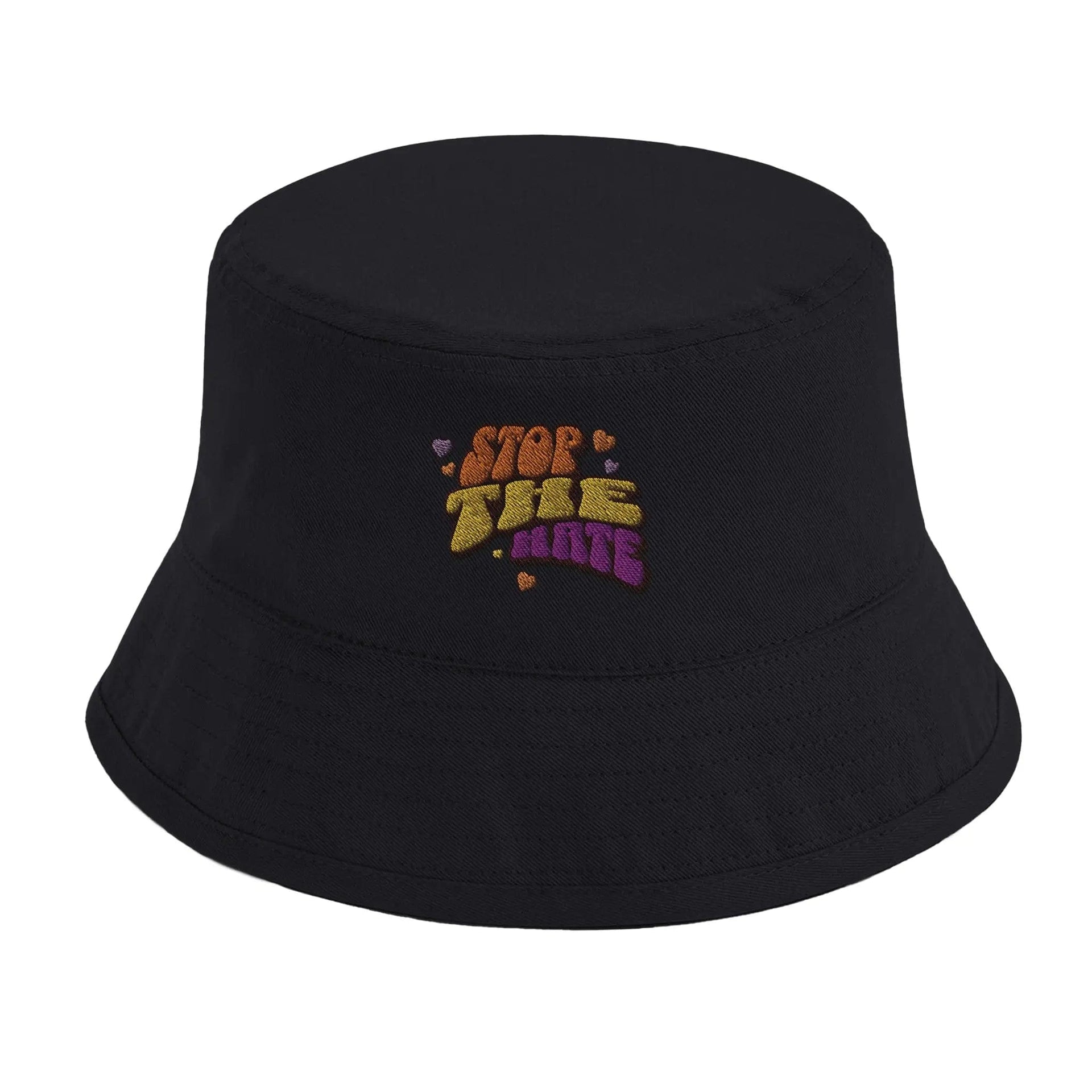 Stylish3Tees.com Print Material Black Stop The Hate Organic Cotton Bucket Hat | Beechfield B90N