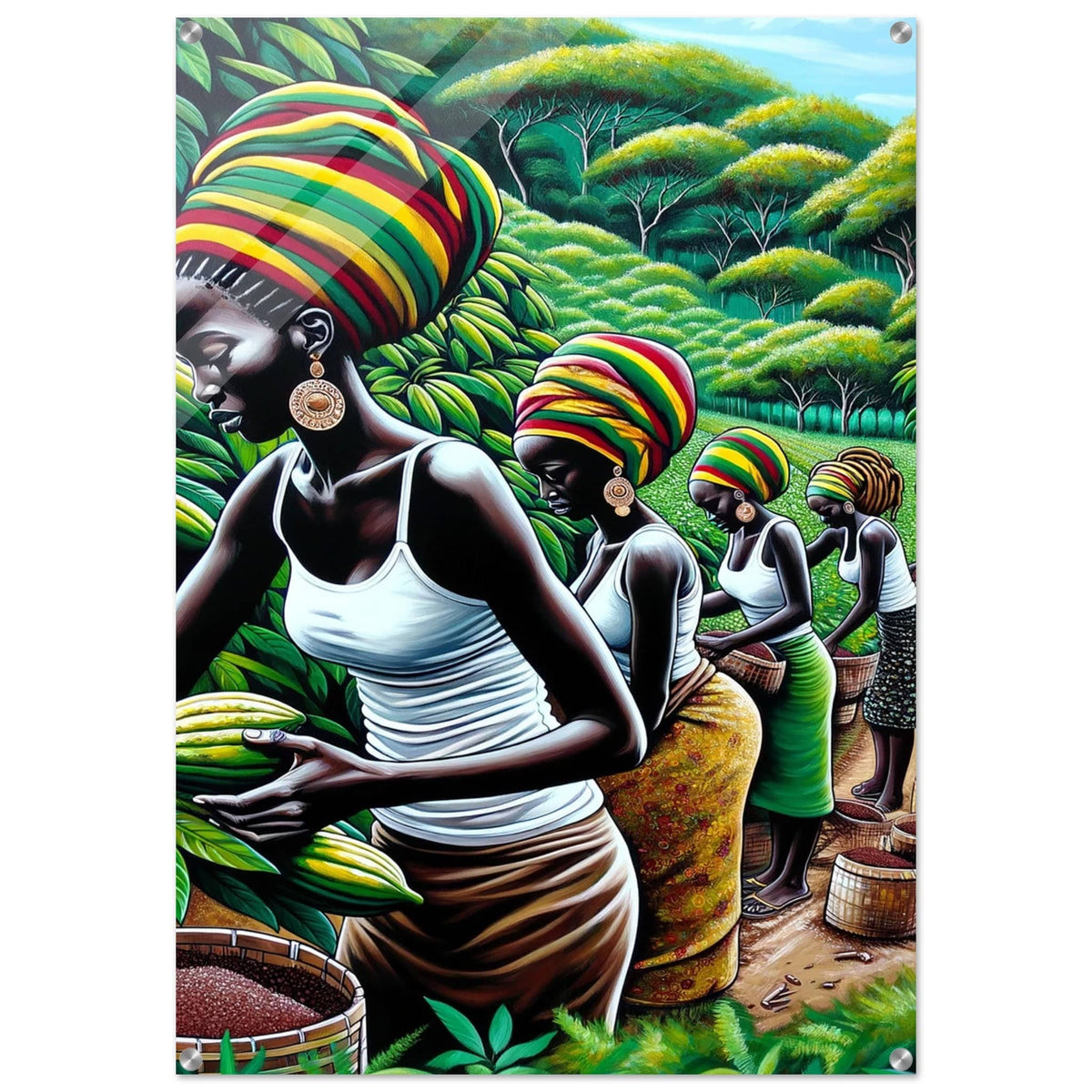 My Store Print Material 70x100 cm / 28x40″ Cocoa Farming Sisters One Acrylic Print