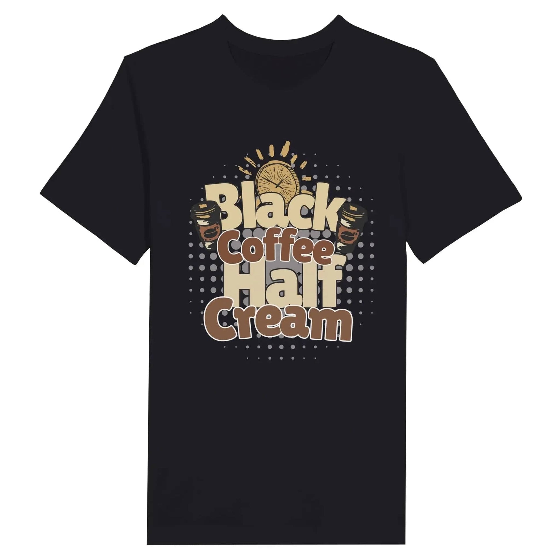 Stylish3Tees.com Print Material Dark Gray / S Black Coffee-Half Cream Premium Unisex Crewneck T-shirt