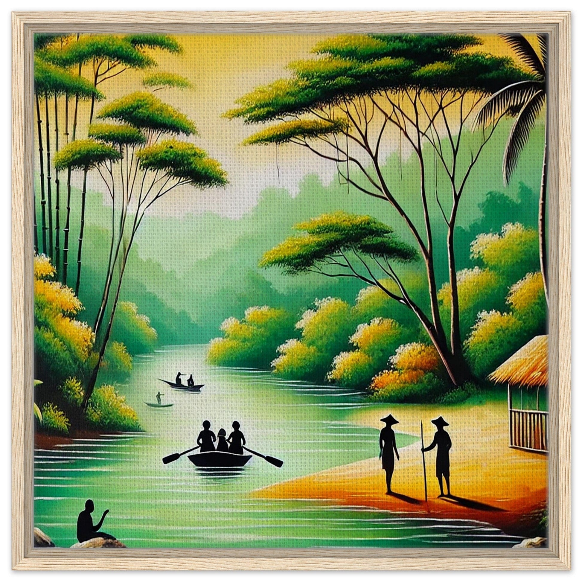 My Store Print Material 60x60 cm / 24x24″ / Wood frame Island Boat Ride One Framed Canvas