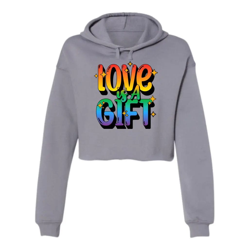 Awkward Styles S / Storm Love Is A Gift Women's Cropped Fleece Hoodie