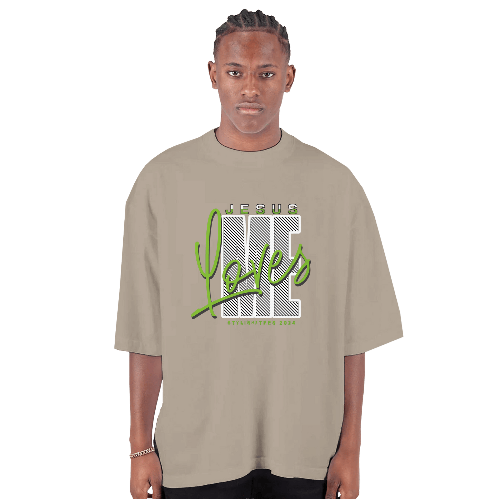 My Store T-Shirts S / oatmeal Jesus Loves Me. Unisex Heavyweight Crewneck T-Shirt | Comfort Colors C1717