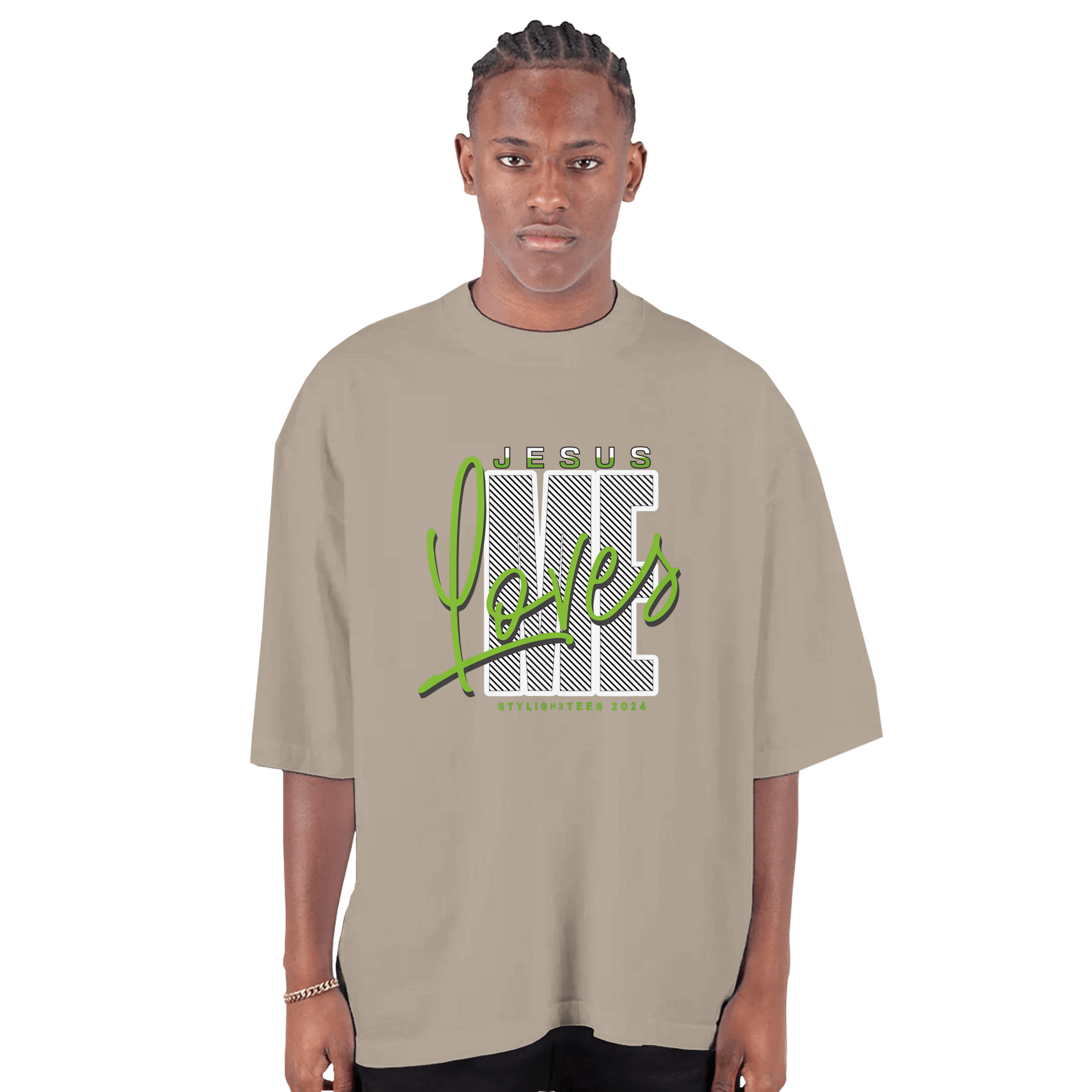 My Store T-Shirts S / oatmeal Jesus Loves Me. Unisex Heavyweight Crewneck T-Shirt | Comfort Colors C1717