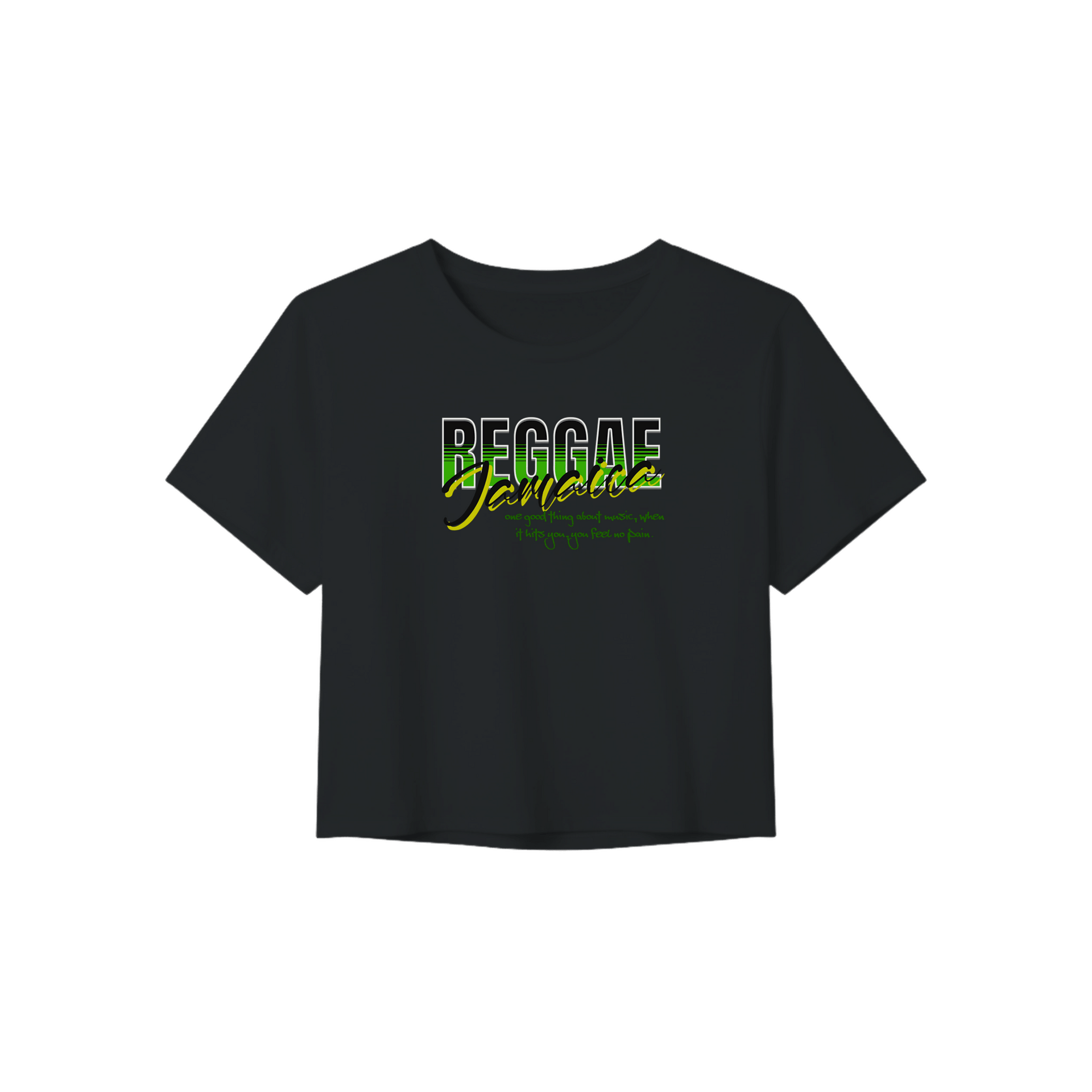 Gelato Print Material Black / S Reggae Jamaica Women’s Crop Tee | Bella+Canvas 8882