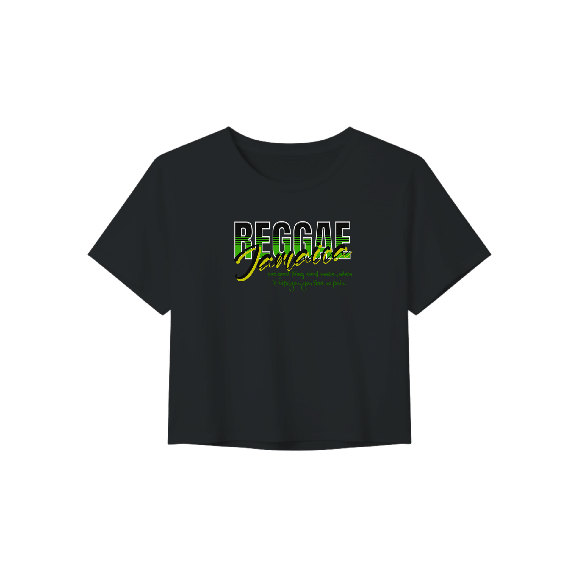 Gelato Print Material Black / S Reggae Jamaica Women’s Crop Tee | Bella+Canvas 8882