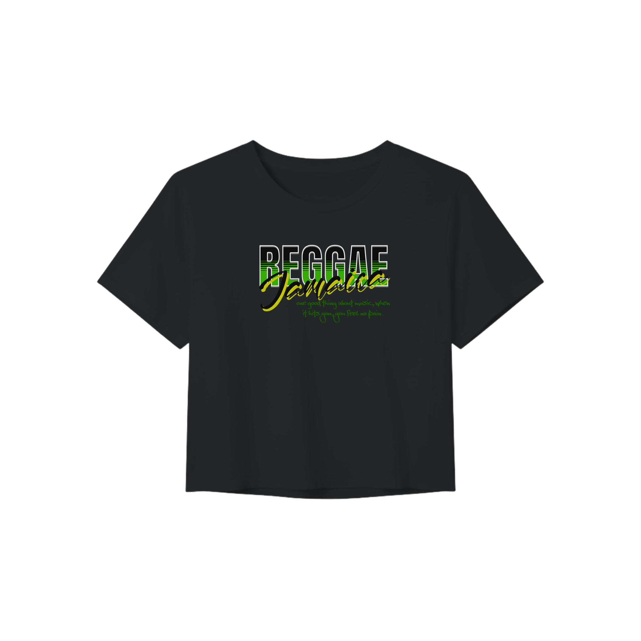 Gelato Print Material Black / S Reggae Jamaica Women’s Crop Tee | Bella+Canvas 8882