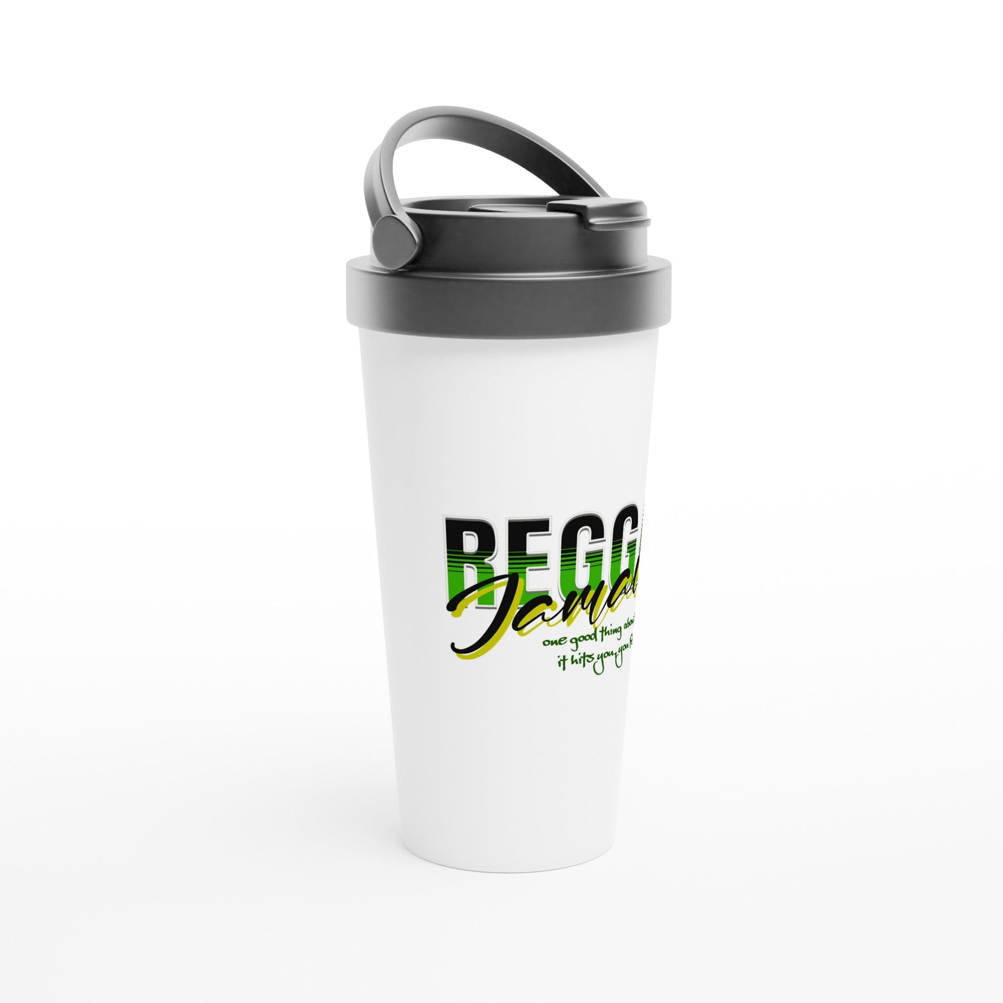 My Store Cups Reggae Jamaica White 15oz Stainless Steel Travel Mug