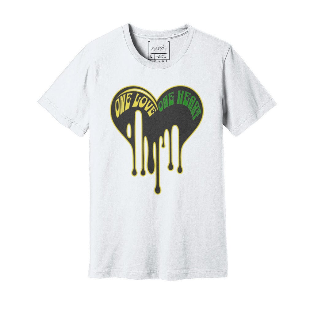 Awkward Styles S / White One Love One Heart Jamaica Unisex Jersey Tee
