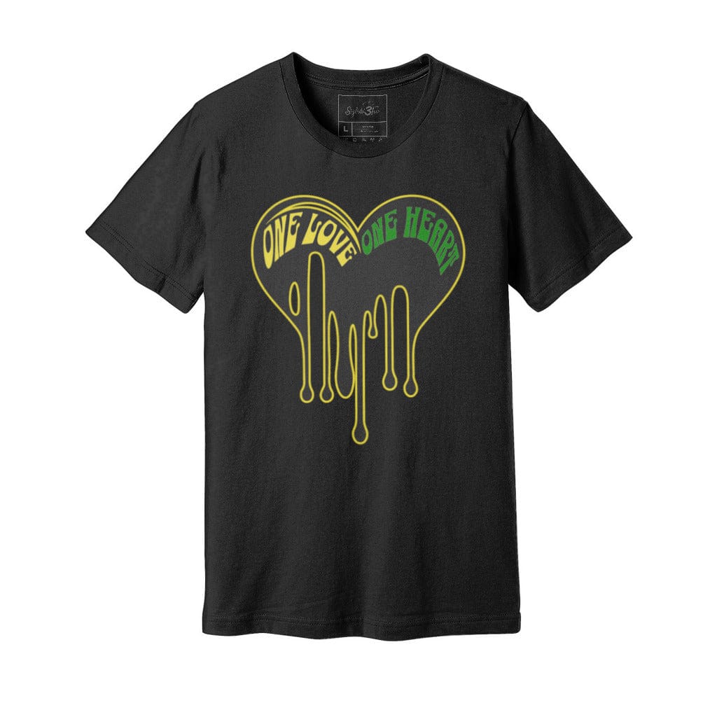 Awkward Styles S / Solid Black Blend One Love One Heart Jamaica Unisex Jersey Tee