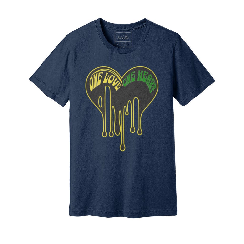 Awkward Styles S / Navy One Love One Heart Jamaica Unisex Jersey Tee