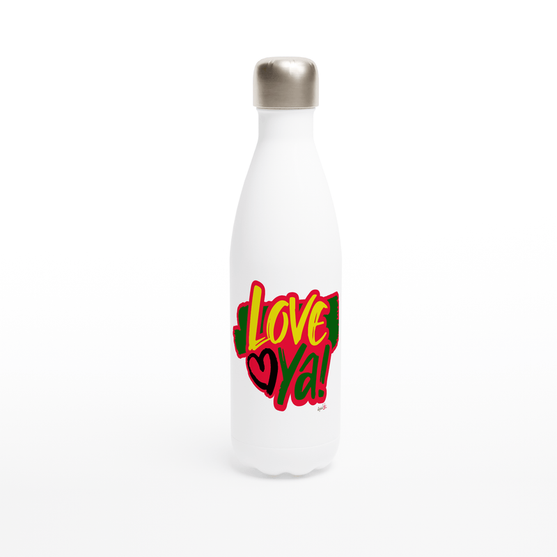 My Store Bottle Love Ya White 17oz Stainless Steel Water Bottle
