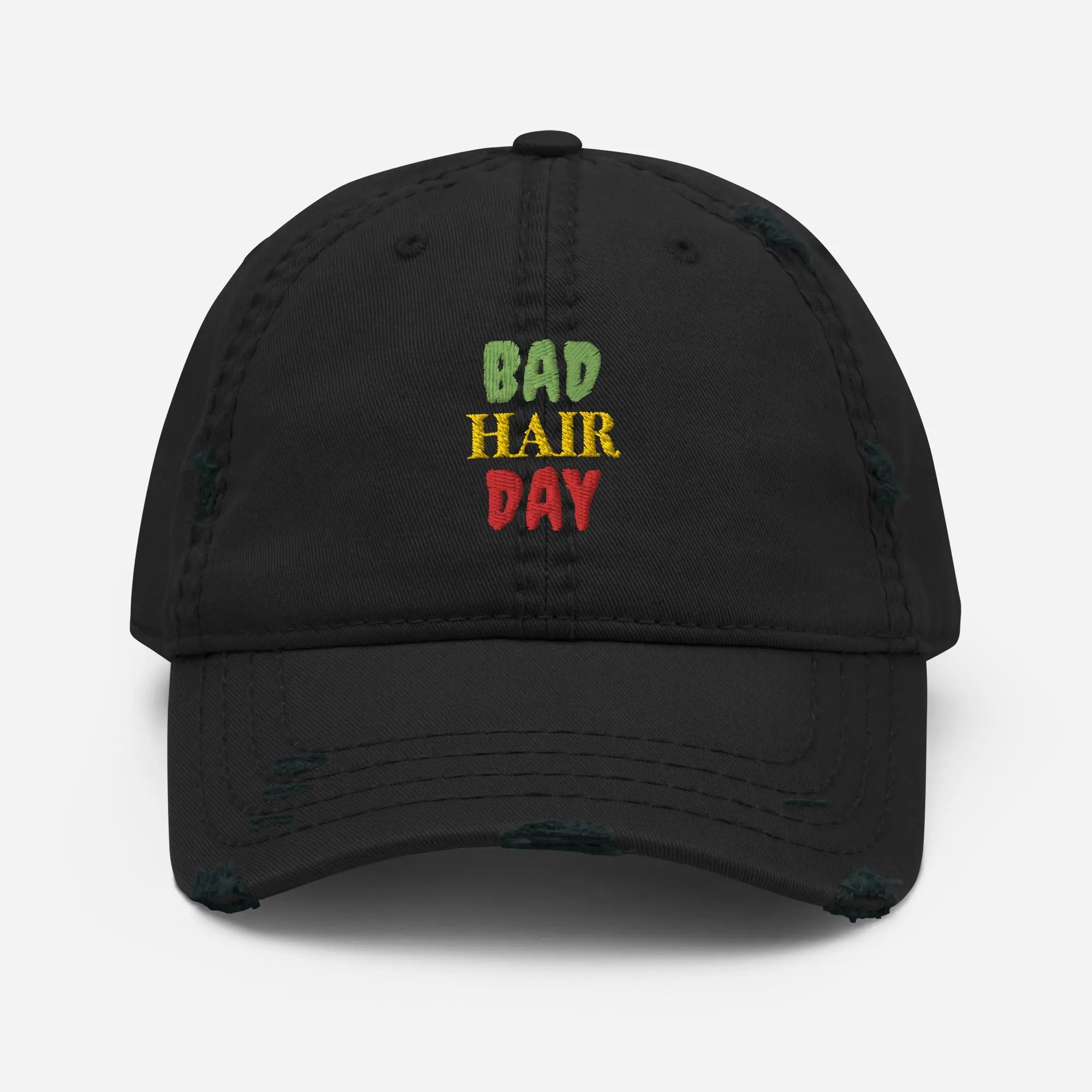 Bad Hair Day Distressed Dad Hat - Stylish3Tees.com