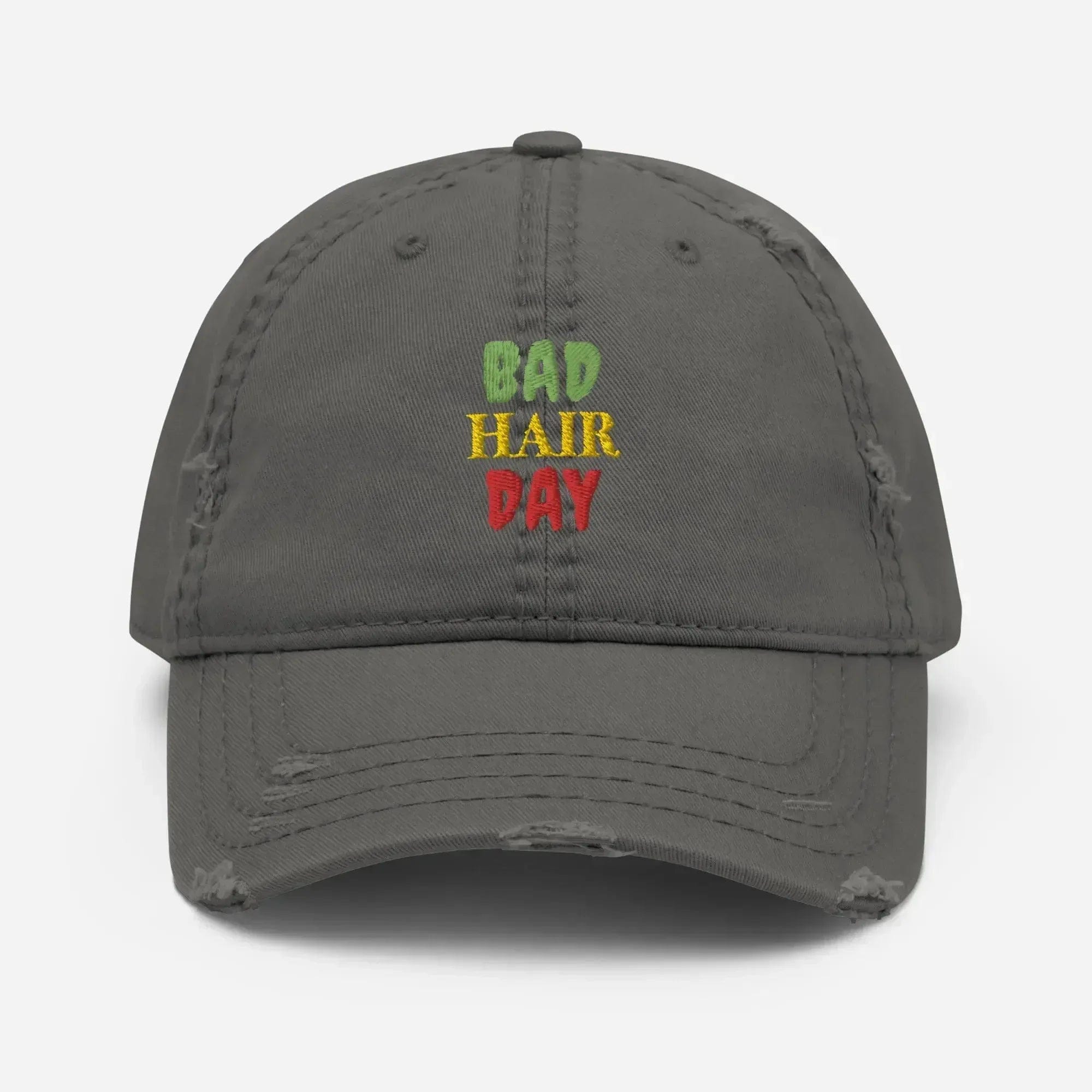 Stylish3Tees.com Bad Hair Day Distressed Dad Hat