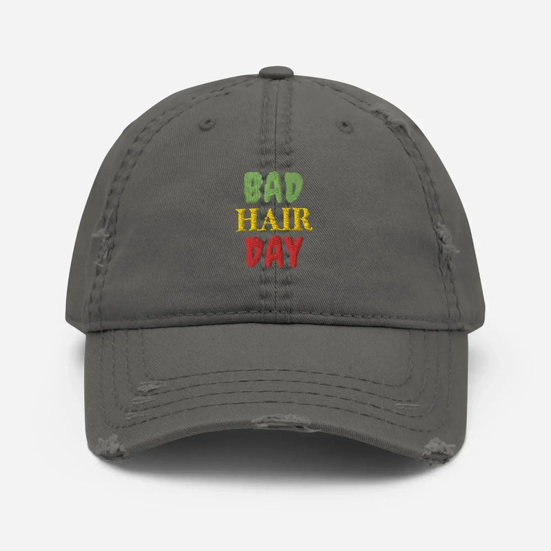 Stylish3Tees.com Bad Hair Day Distressed Dad Hat