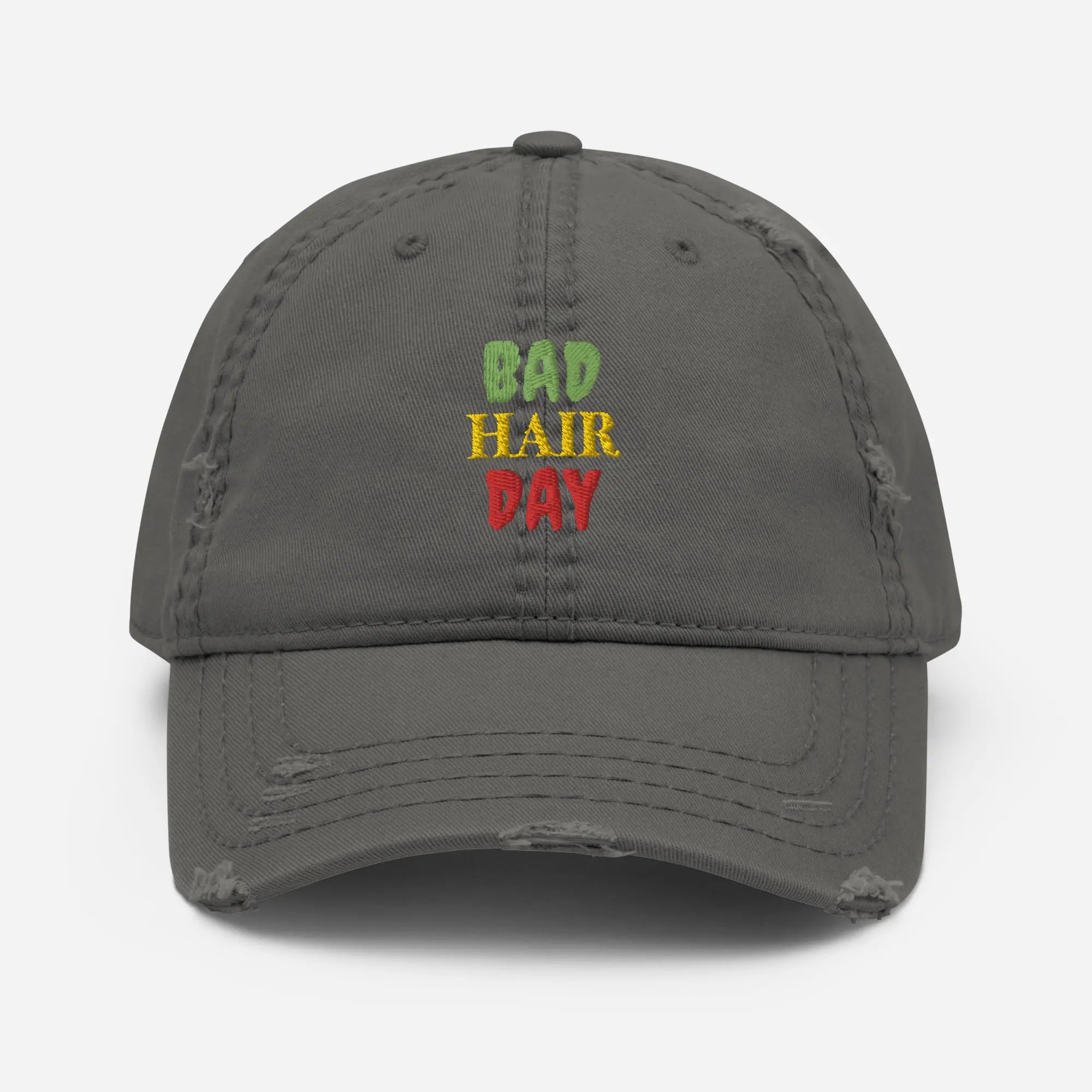 Bad Hair Day Distressed Dad Hat - Stylish3Tees.com