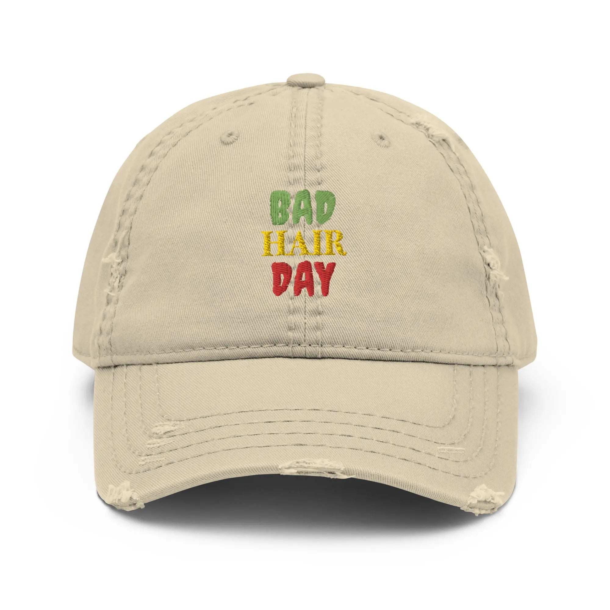 Bad Hair Day Distressed Dad Hat - Stylish3Tees.com
