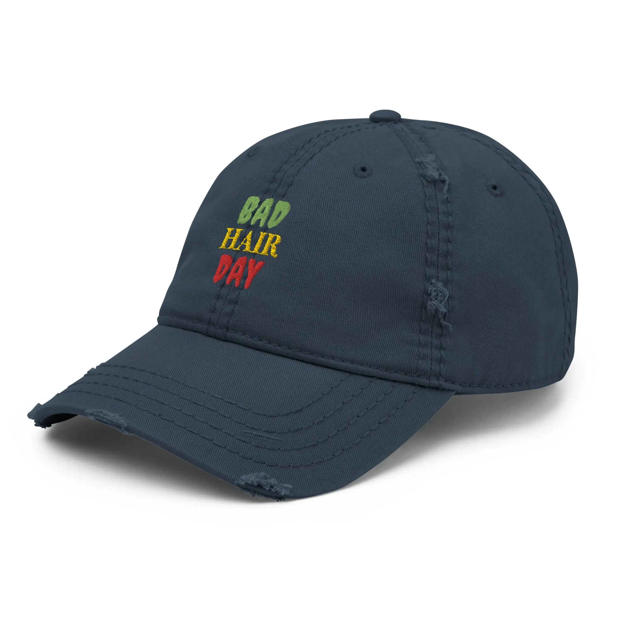 Bad Hair Day Distressed Dad Hat - Stylish3Tees.com