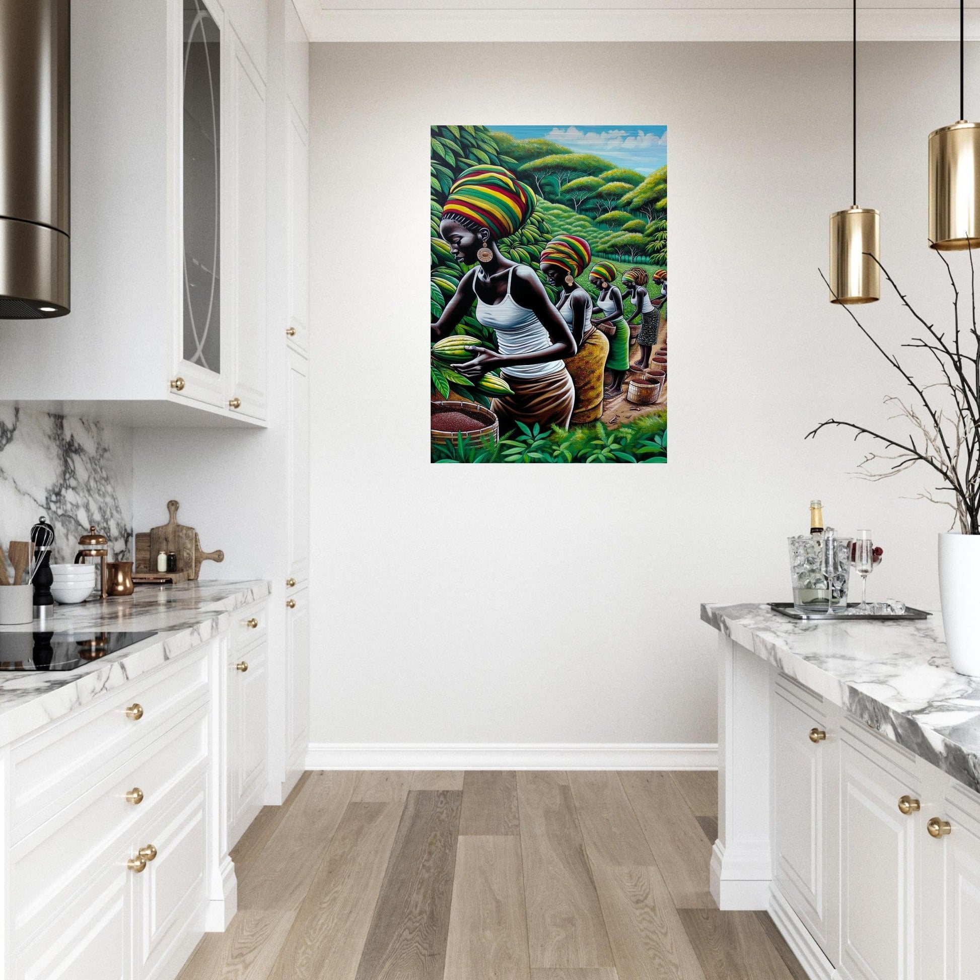 My Store Print Material Cocoa Farming Sisters One Brushed Aluminum Print