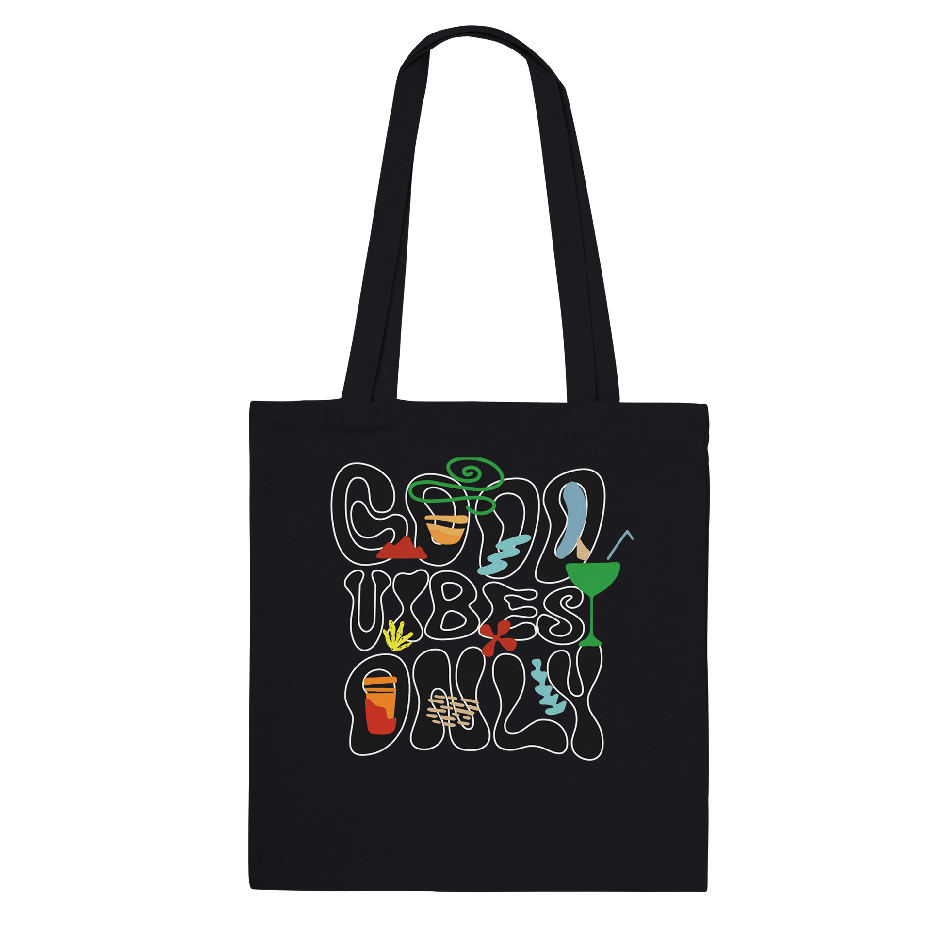 My Store Tote Bags Black Good Vibes Only Premium Tote Bag