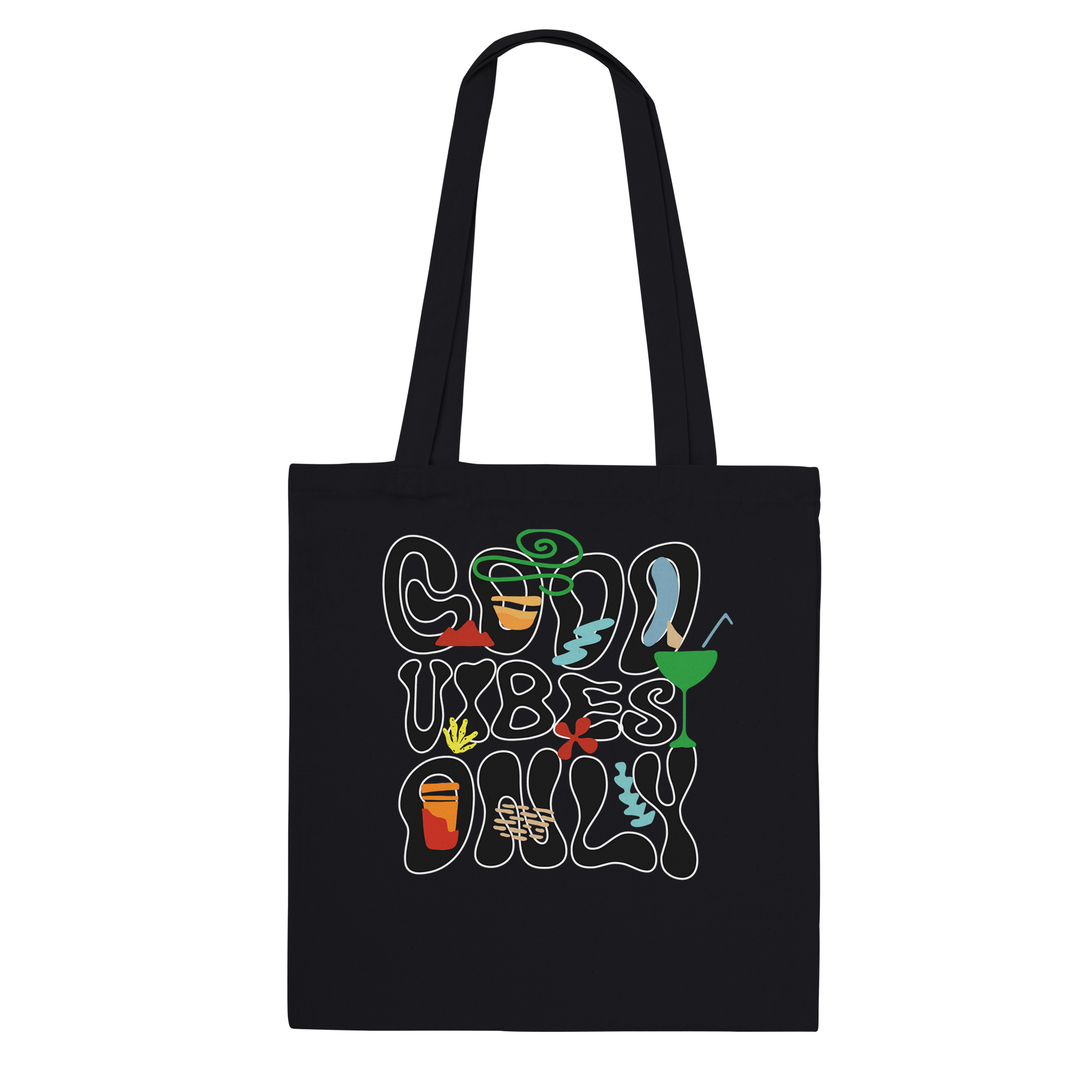 My Store Tote Bags Black Good Vibes Only Premium Tote Bag