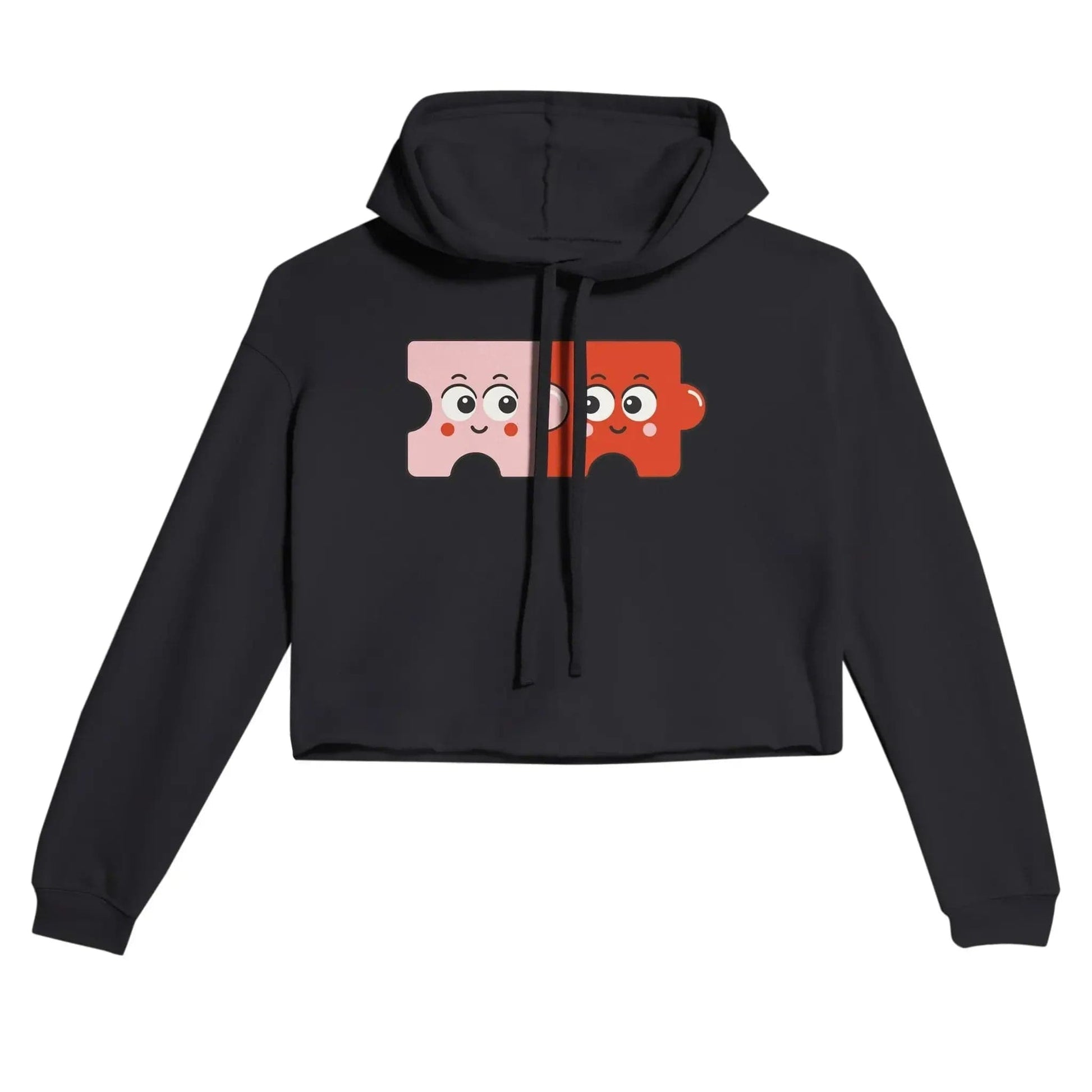 Stylish3Tees.com T-Shirts Black / S Adore You Women's Cropped Hoodie | Bella + Canvas 7502