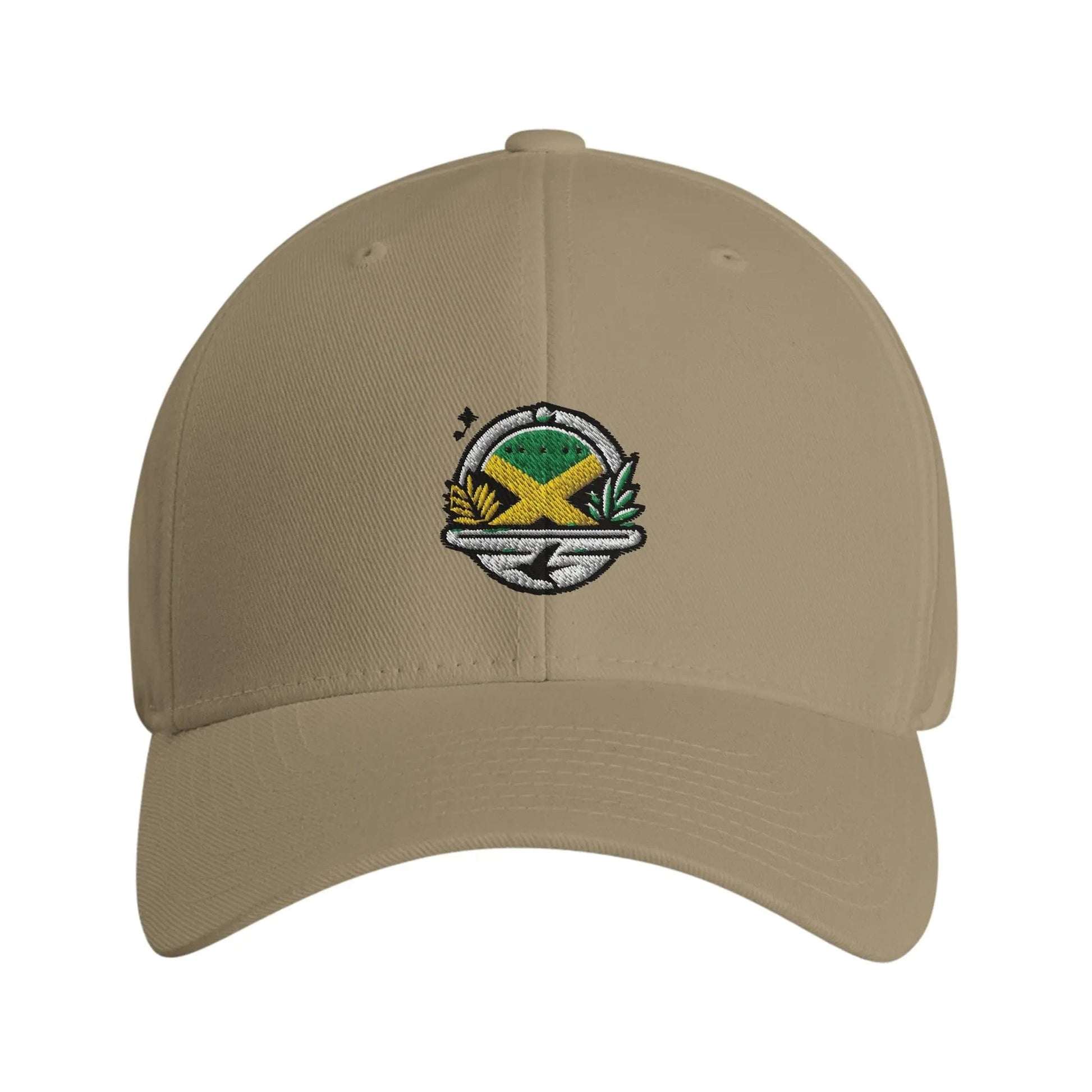 Stylish3Tees.com Print Material Khaki Jamaica Luxury Fitted Baseball Cap | Flexfit 6277