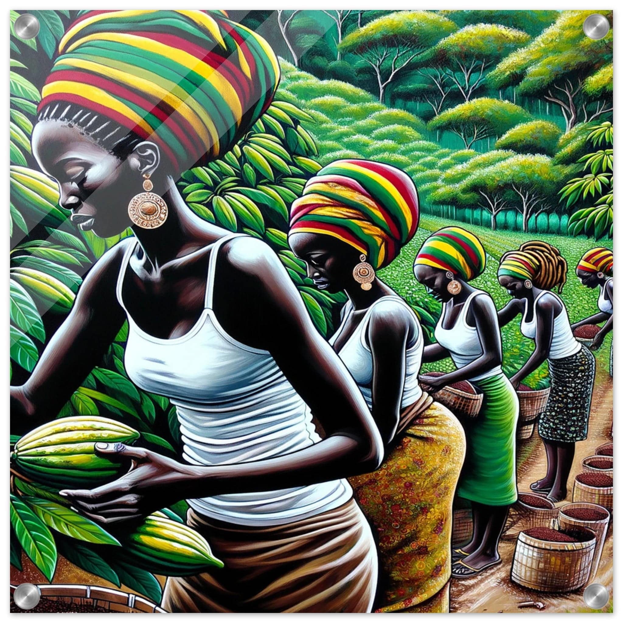 My Store Print Material 50x50 cm / 20x20″ Cocoa Farming Sisters One Acrylic Print