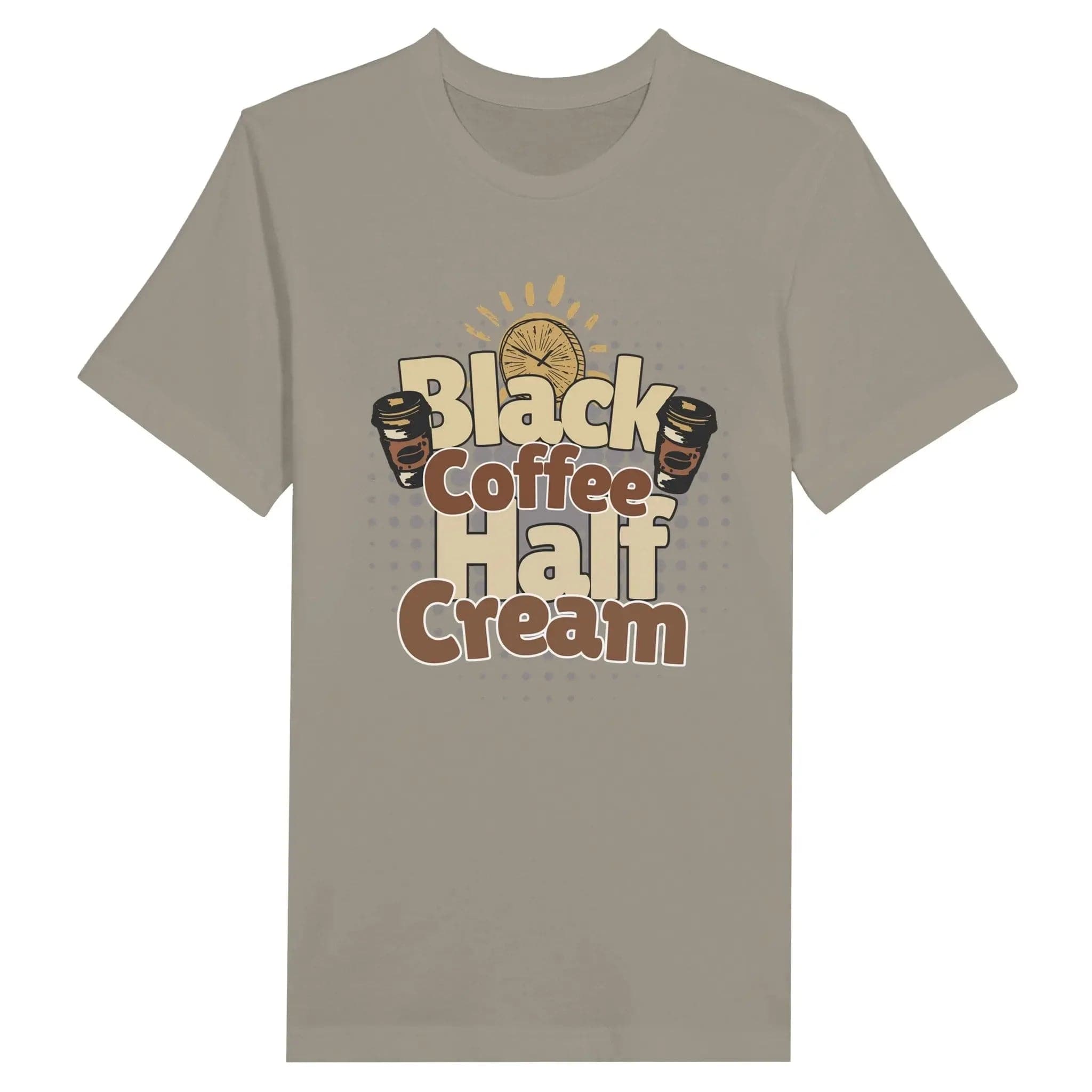 Stylish3Tees.com Print Material Military Green / S Black Coffee-Half Cream Premium Unisex Crewneck T-shirt