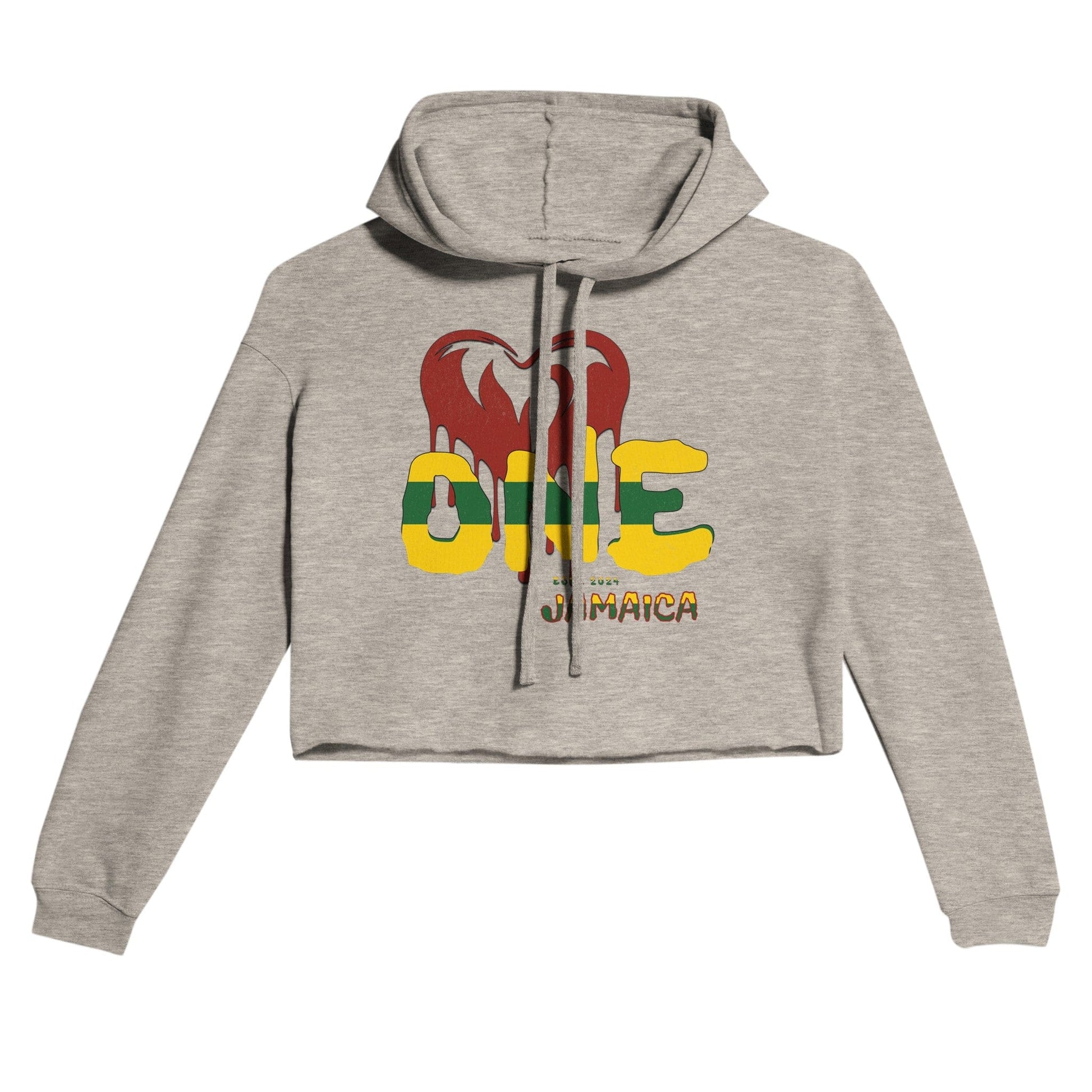 My Store Crop Top Hoodie Heather Dust / S One Love Jamaica Women's Cropped Hoodie | Bella + Canvas 7502