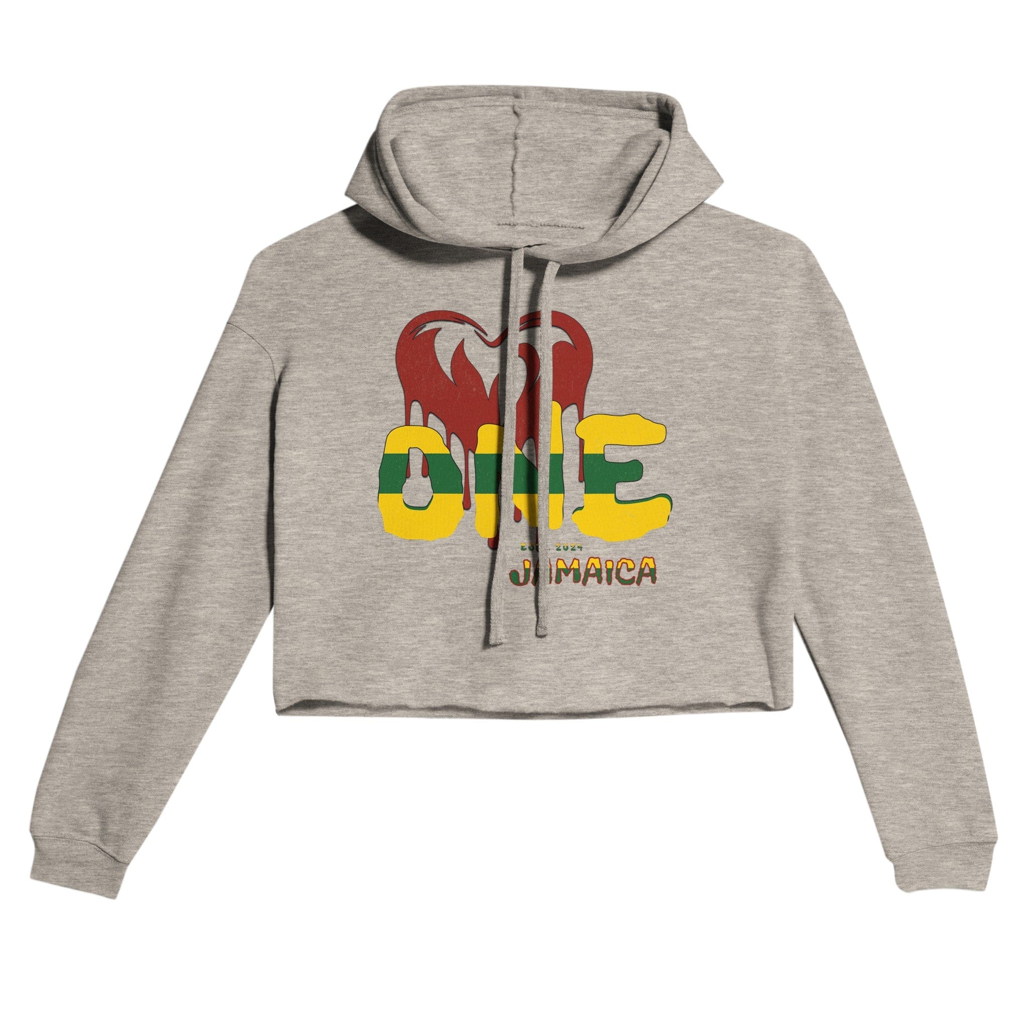 My Store Crop Top Hoodie Heather Dust / S One Love Jamaica Women's Cropped Hoodie | Bella + Canvas 7502