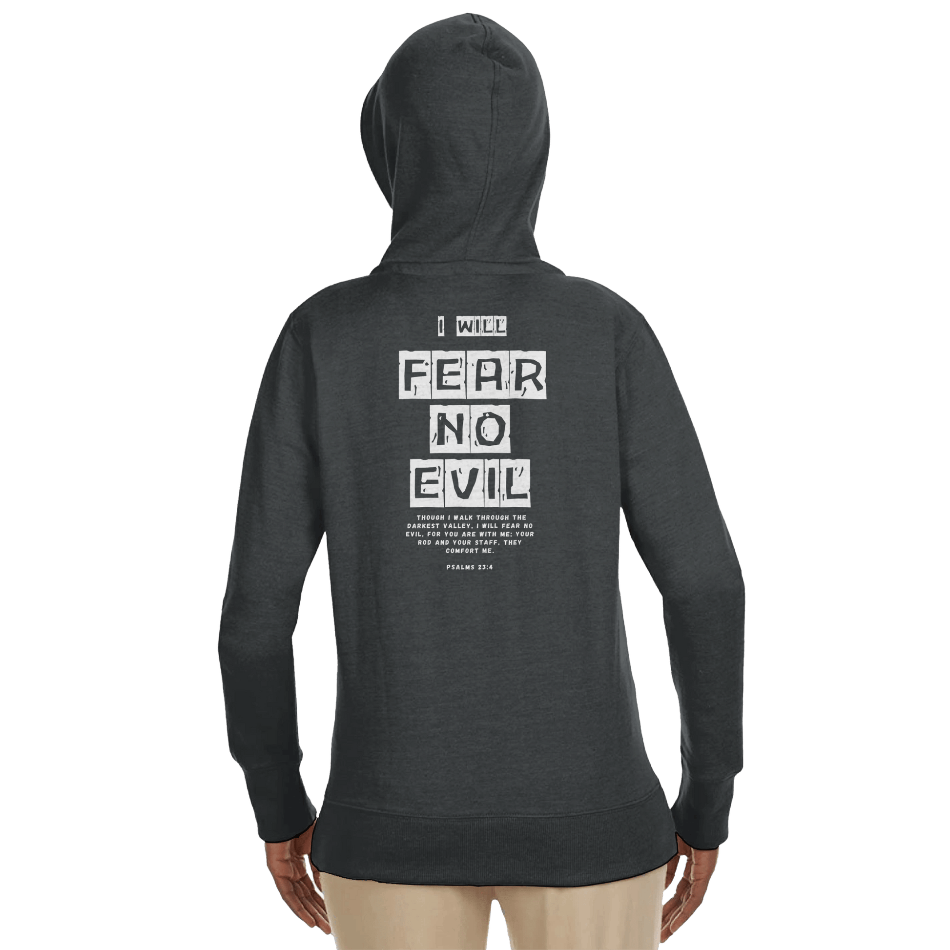 Stylish3Tees.com T-Shirts I Will Fear No Evil Organic Women's Heathered Zip Hoodie | Econscious EC4580