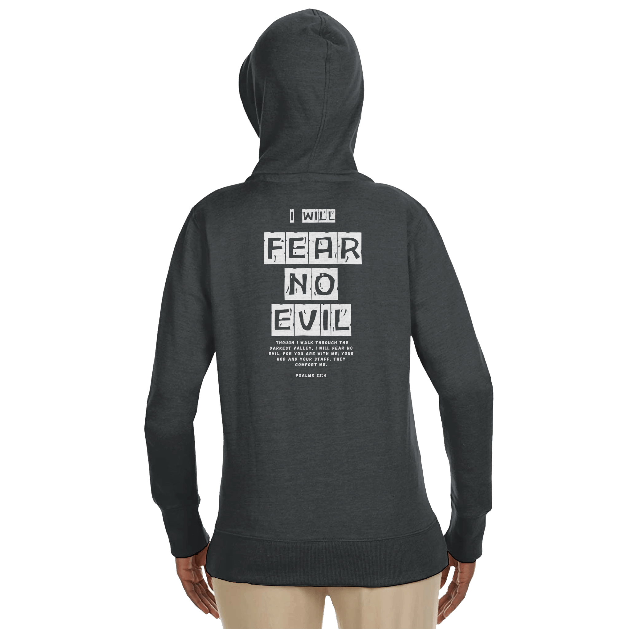 Stylish3Tees.com T-Shirts I Will Fear No Evil Organic Women's Heathered Zip Hoodie | Econscious EC4580