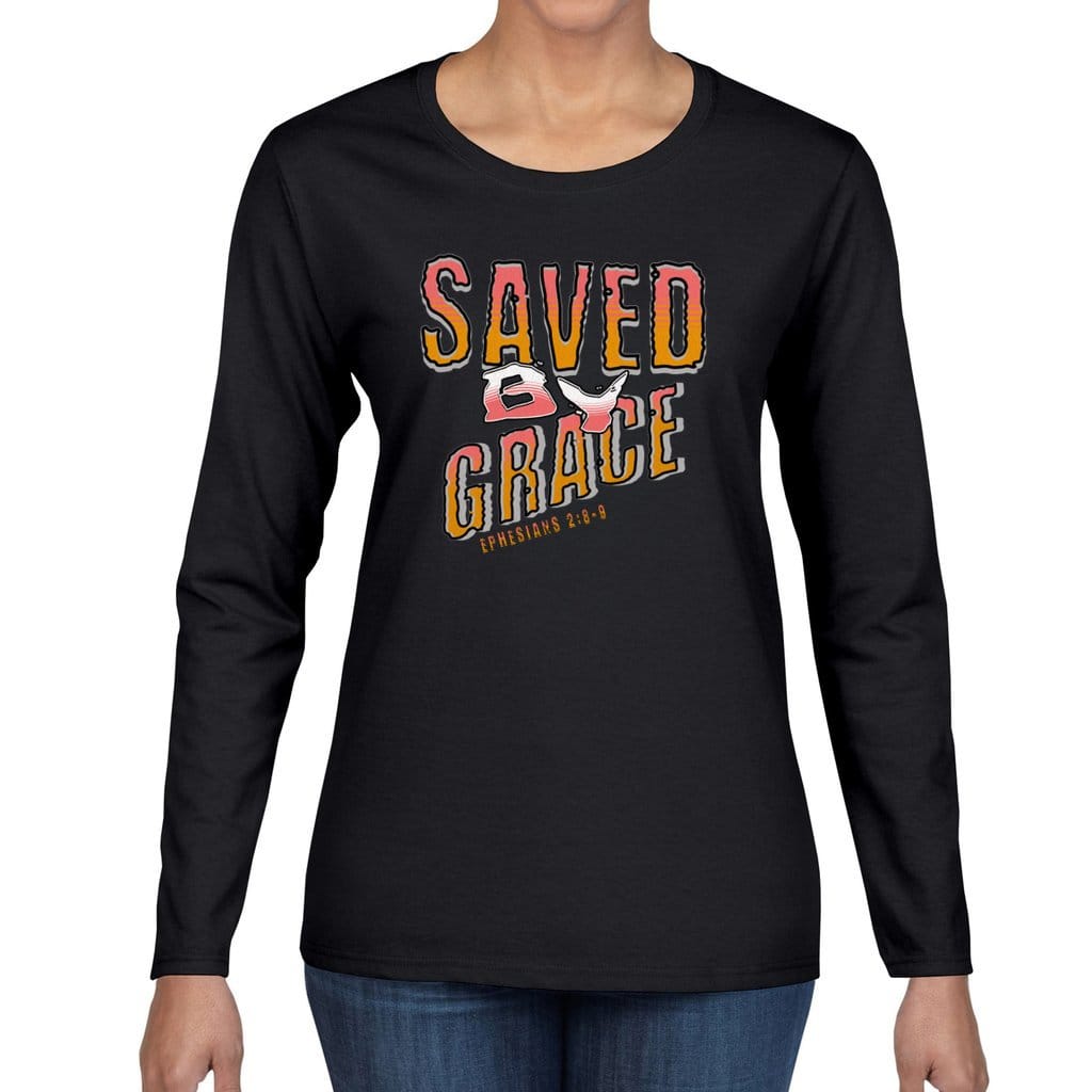 Awkward Styles Saved By Grace Women’s Heavy Cotton Long Sleeve T-Shirt