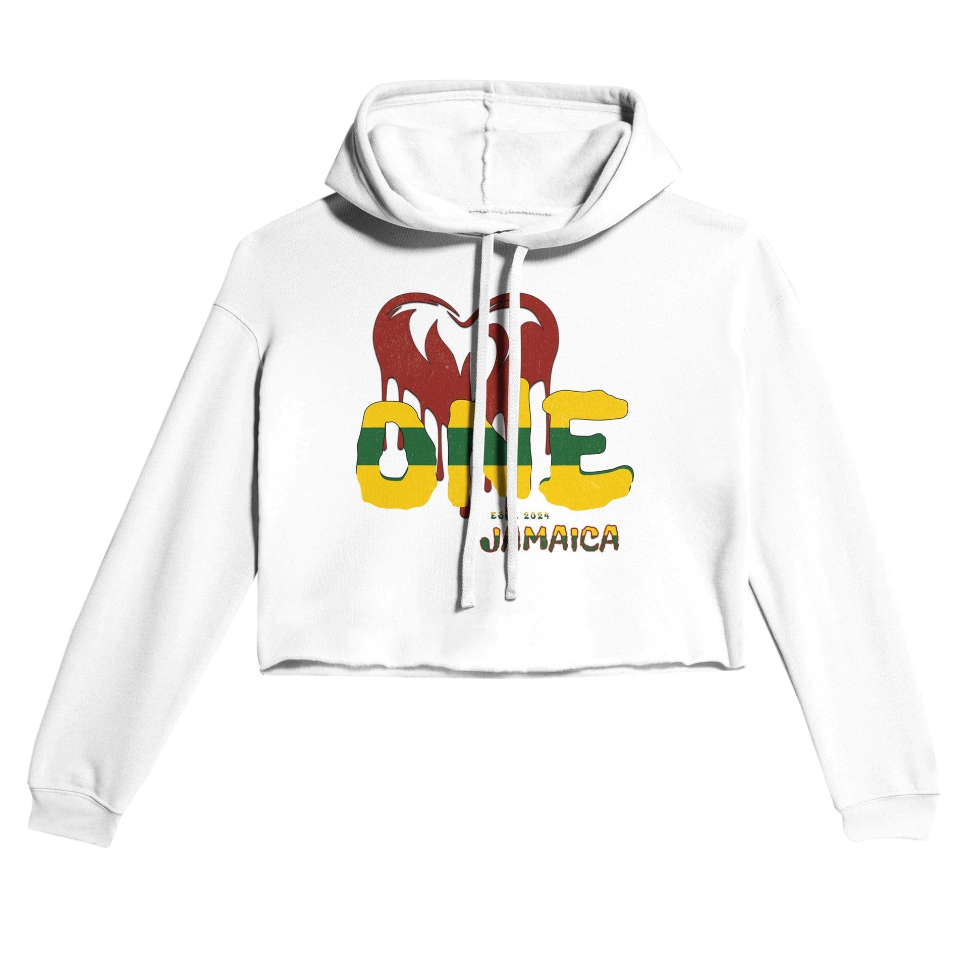 My Store Crop Top Hoodie White / S One Love Jamaica Women's Cropped Hoodie | Bella + Canvas 7502