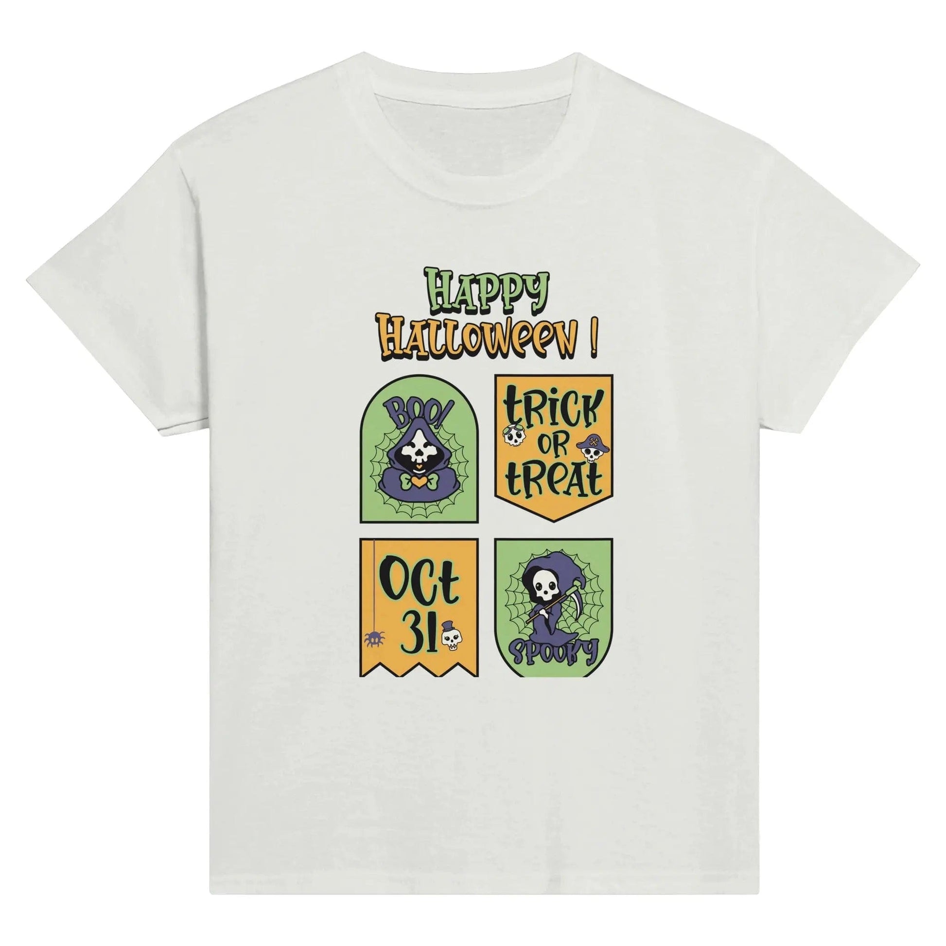 Stylish3Tees.com T-Shirts White / XS Happy Halloween Classic Kids Crewneck T-shirt