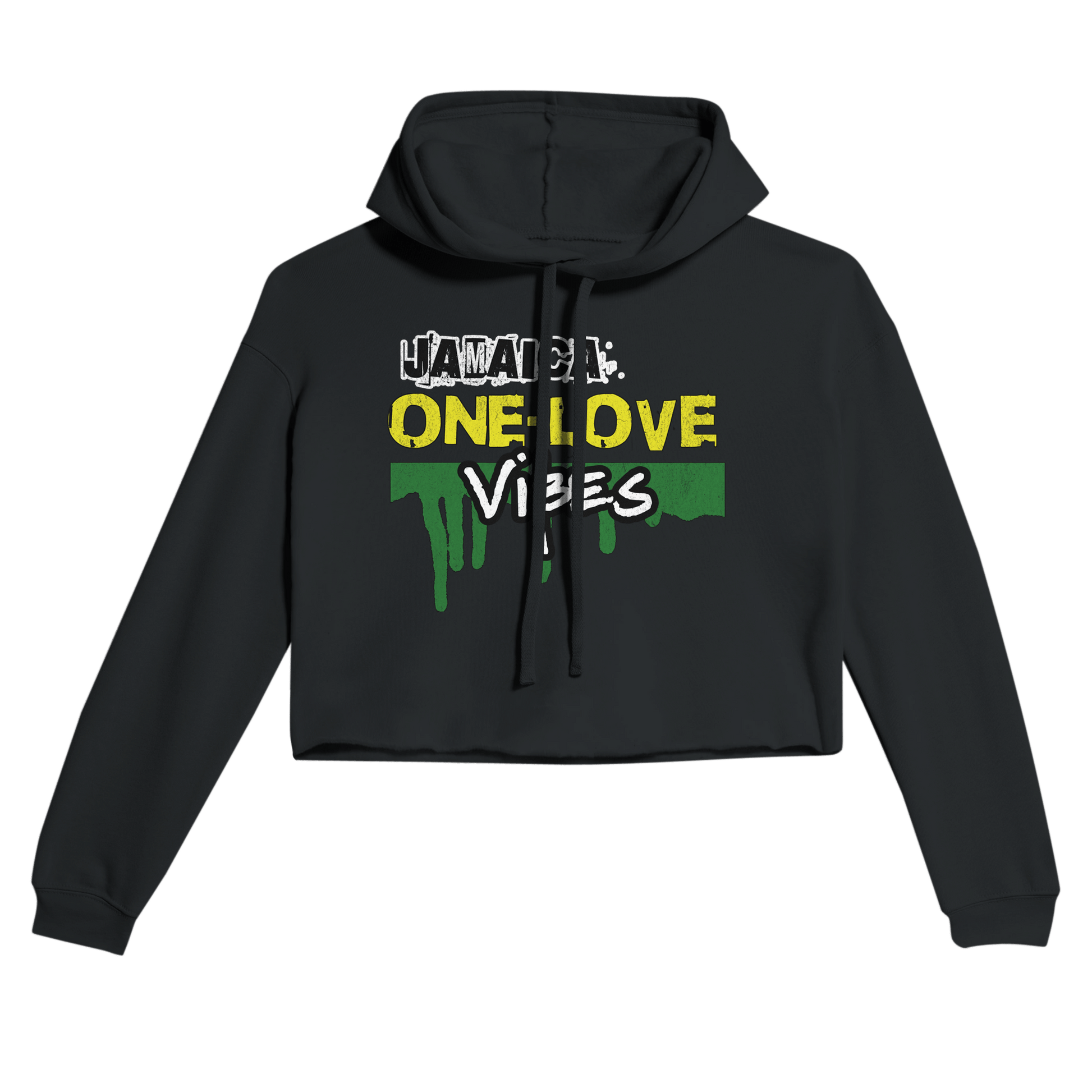 My Store Crop Top Hoodie Black / S Jamaica One Love Vibes. Women's Cropped Hoodie | Bella + Canvas 7502