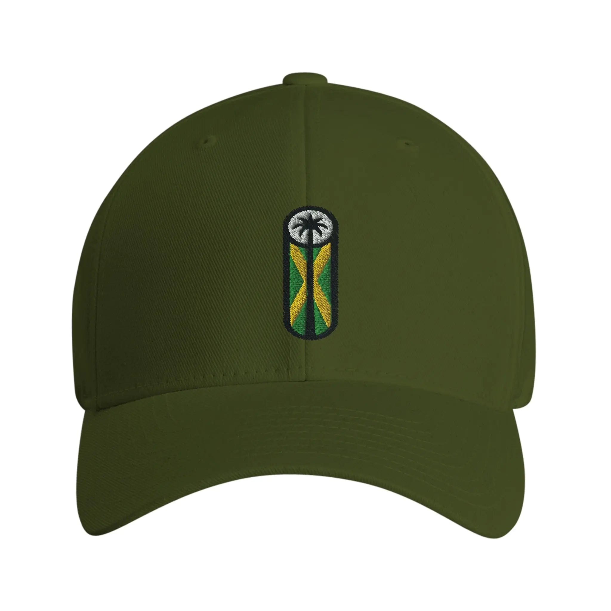 Stylish3Tees.com Print Material Olive Jamaica Symbol Luxury Fitted Baseball Cap | Flexfit 6277