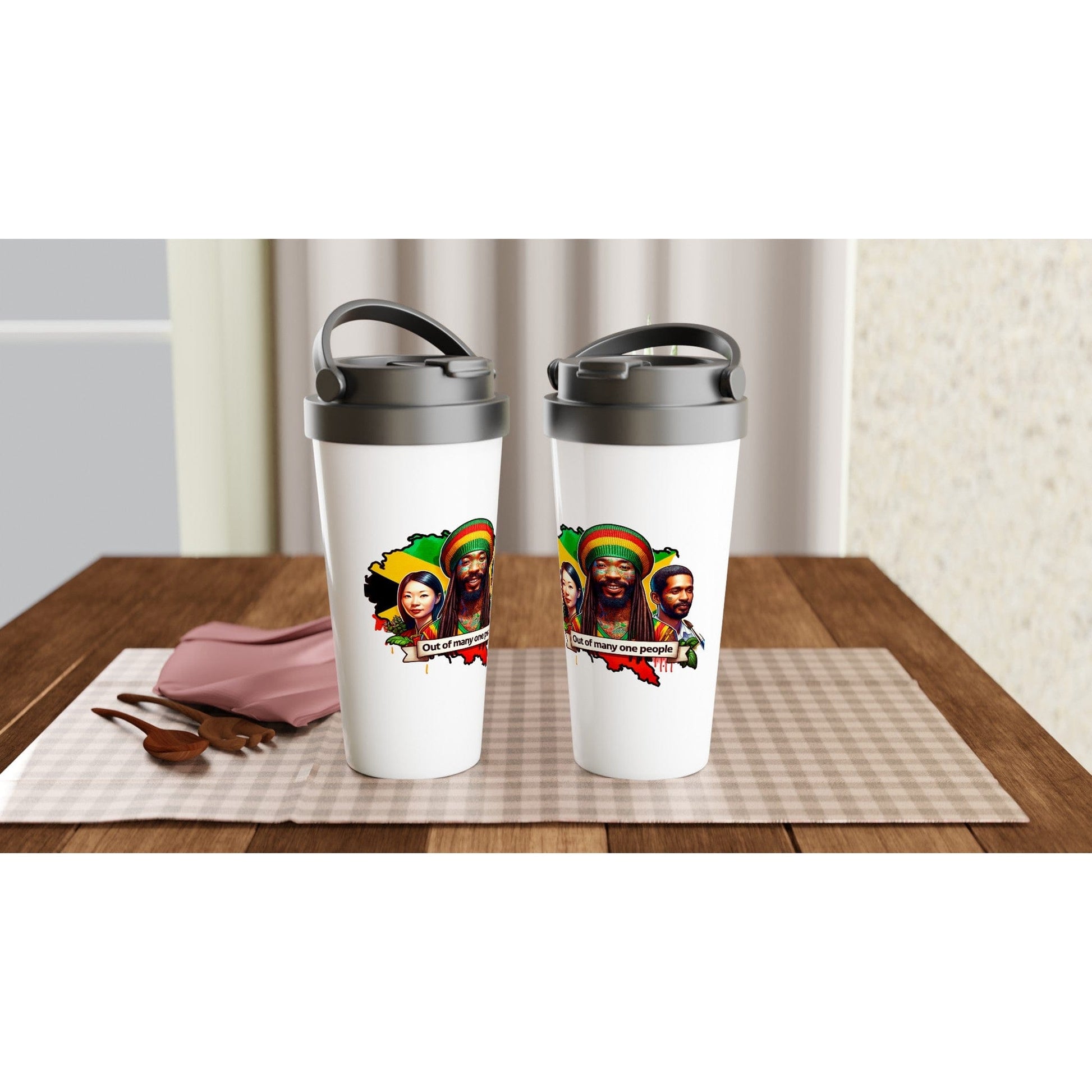My Store Print Material Out Of Many One People White 15oz Stainless Steel Travel Mug